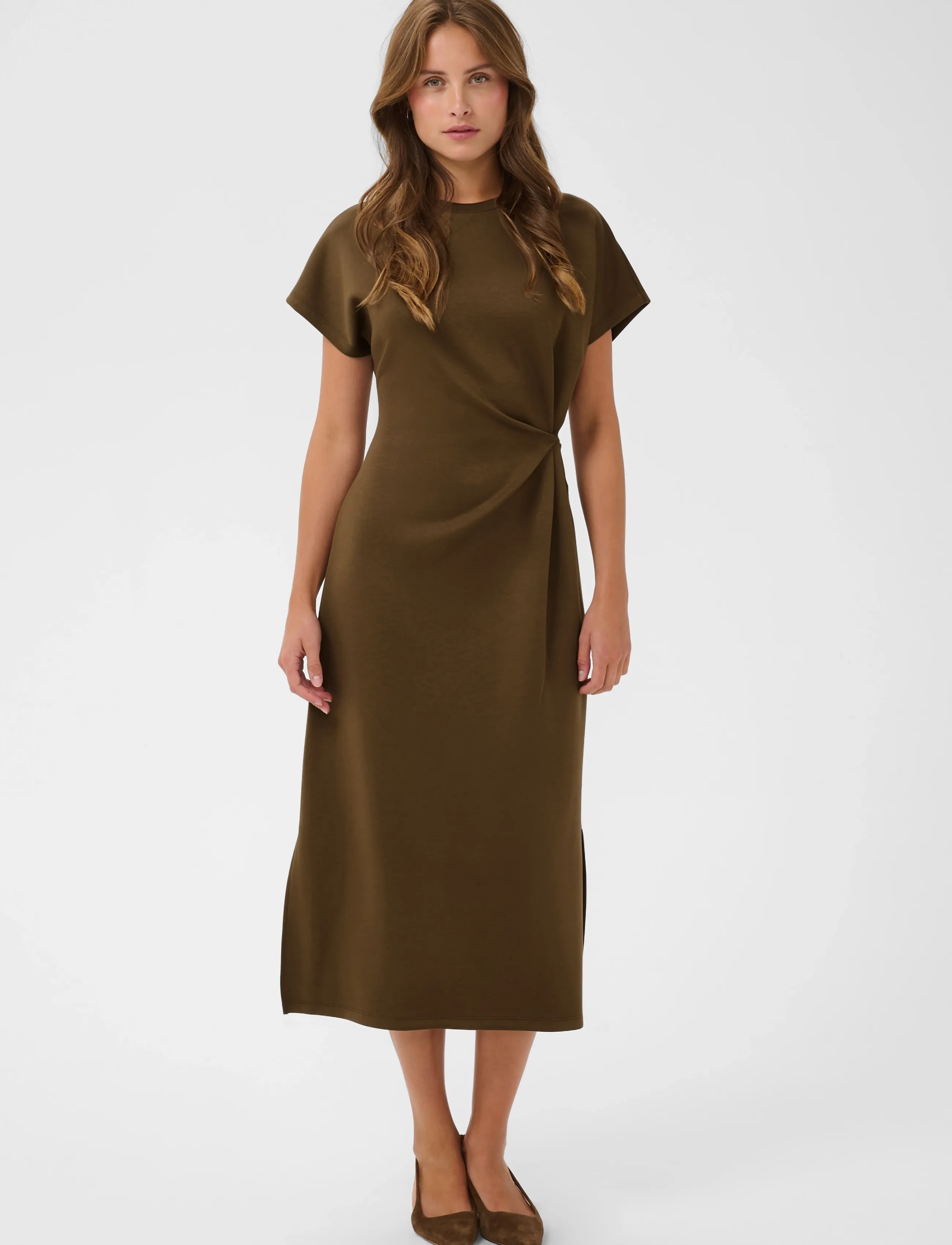 Saint Tropez TheoSZ Dress - Midikleider - DARK EARTH / khaki/green