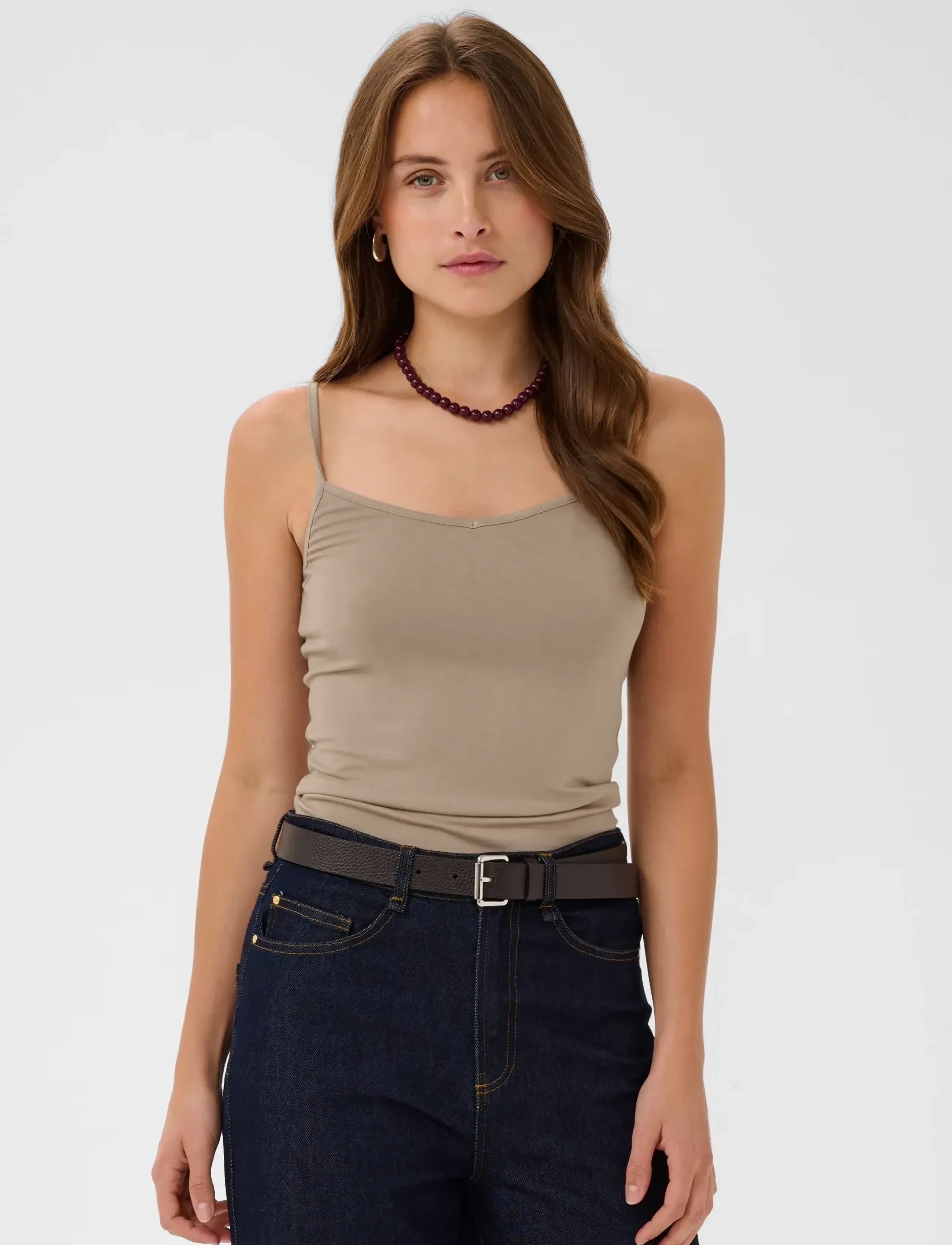 Saint Tropez ViggaSZ Tanktop - T-Shirts & Tops - WEATHERED TEAK / beige