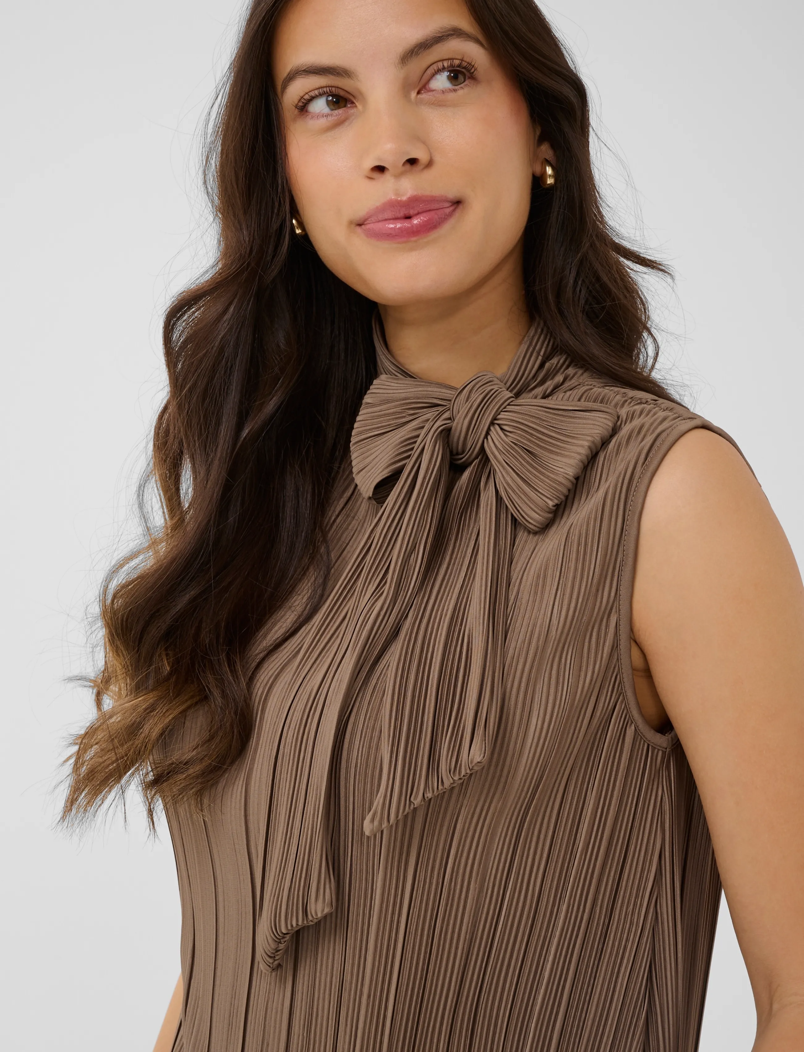 Saint Tropez - ZuniSZ SS Bow Top - Ærmeløse bluser - pine bark - 5