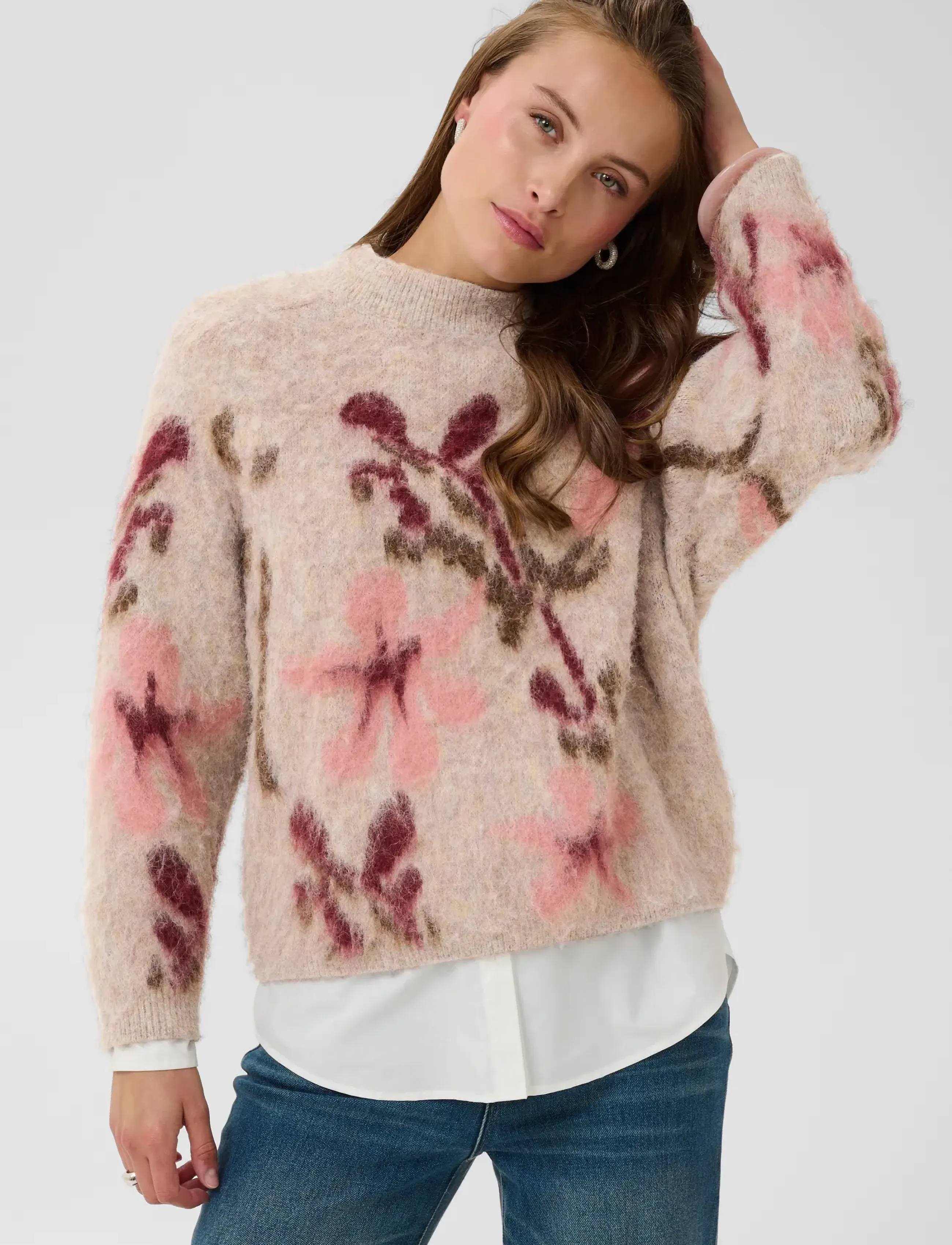 Saint Tropez - UliceSZ Pullover - tan winetasting blooms - 0