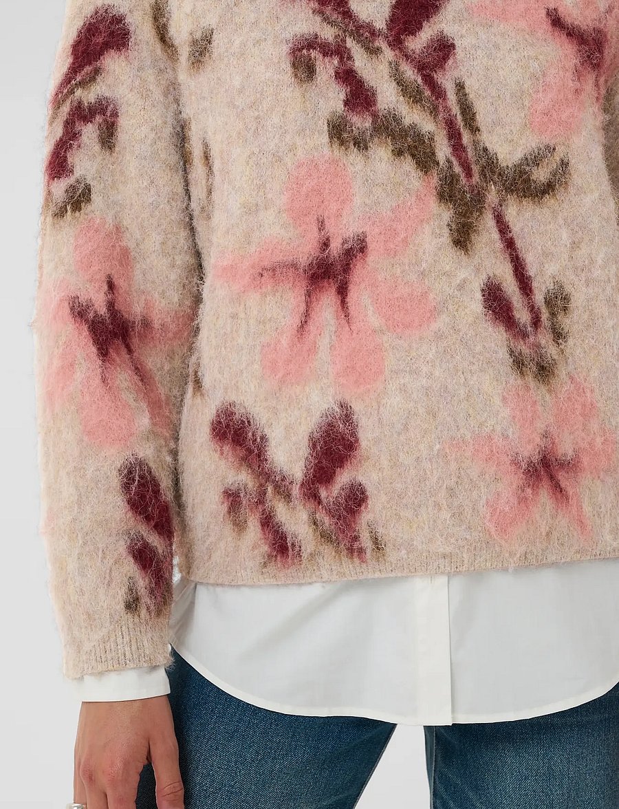 Saint Tropez - UliceSZ Pullover - striktrøjer - tan winetasting blooms - 5