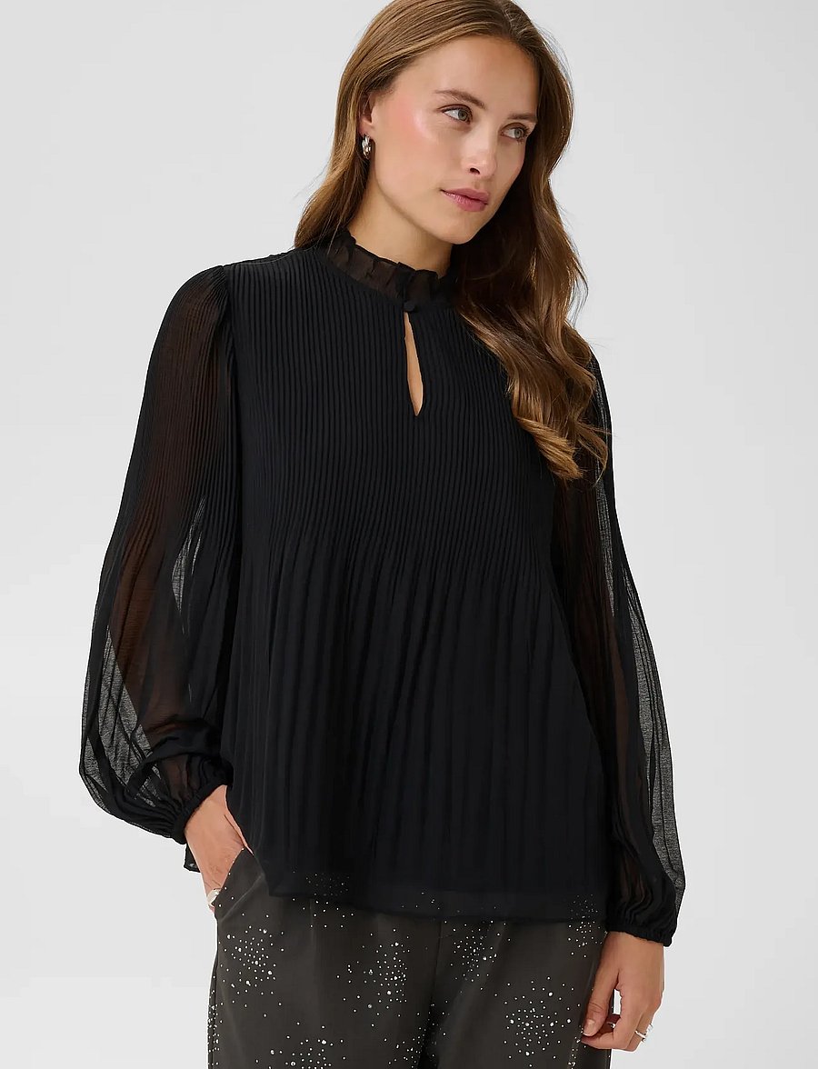 Saint Tropez - UlaiaSZ Blouse - langærmede bluser - black - 0