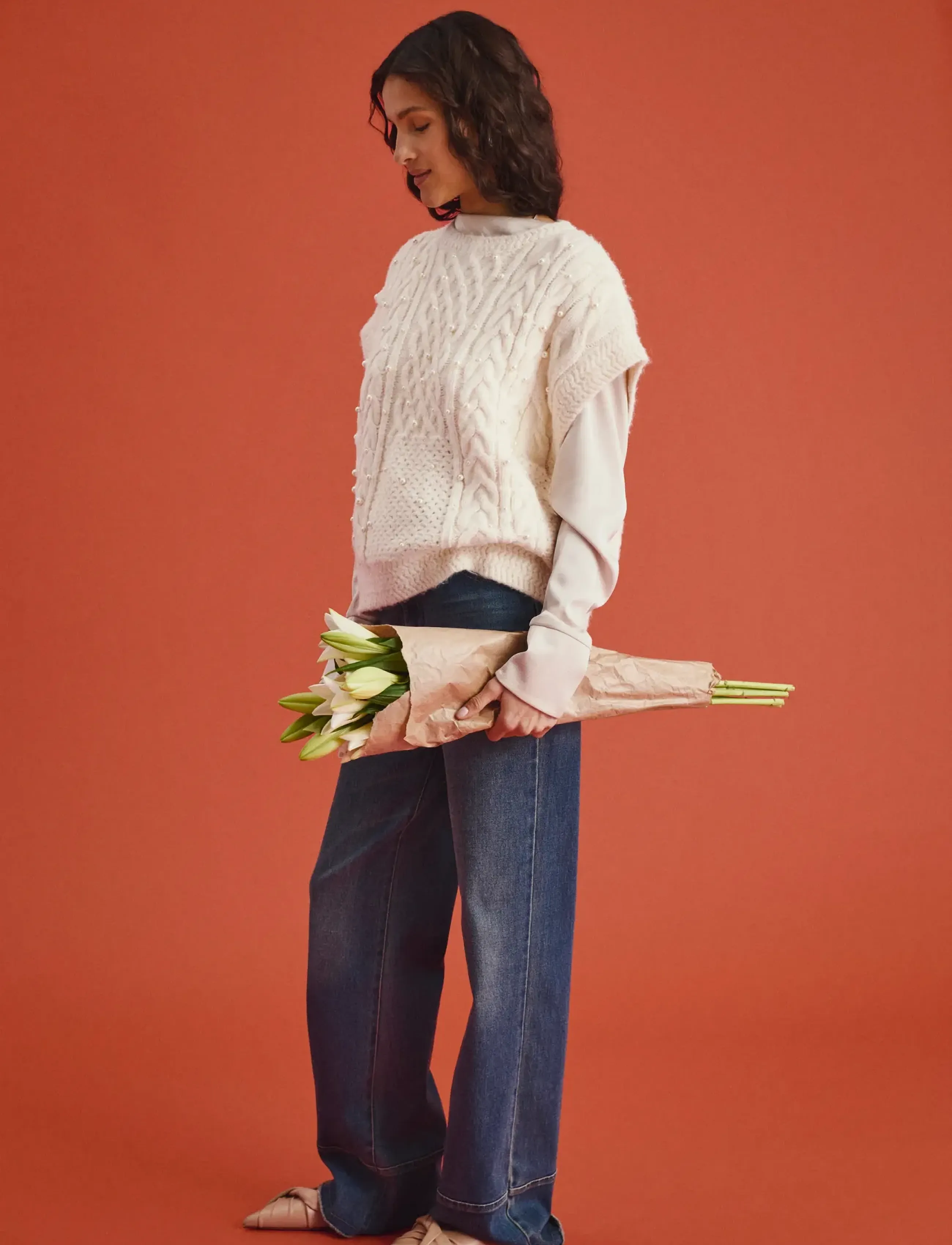 Saint Tropez - UwenaSZ Knit Vest - seedpearl melange - 0