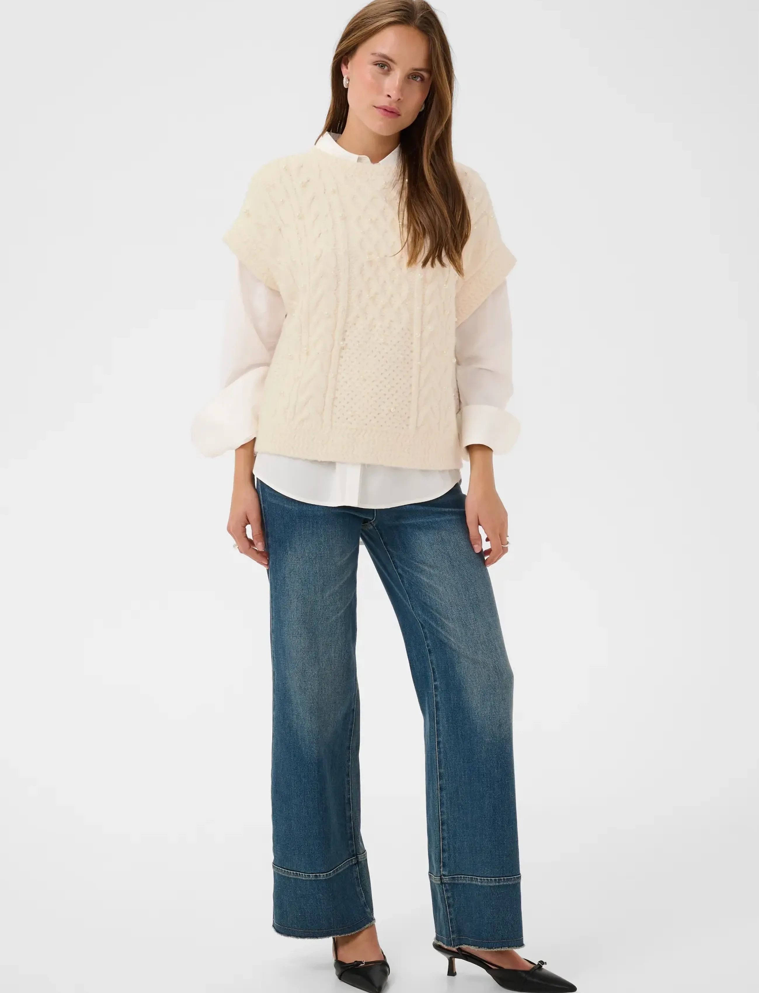Saint Tropez - UwenaSZ Knit Vest - seedpearl melange - 3