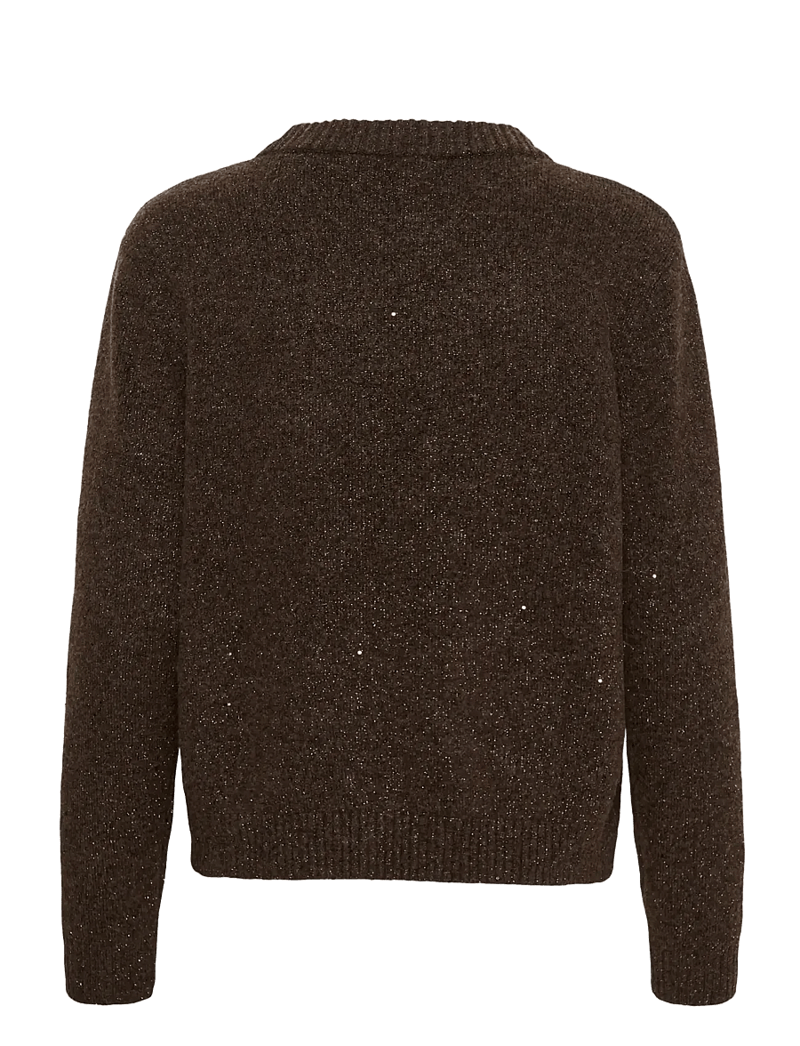 Saint Tropez - NovaSZ LS Pullover - striktrøjer - chocolate brown melange - 2