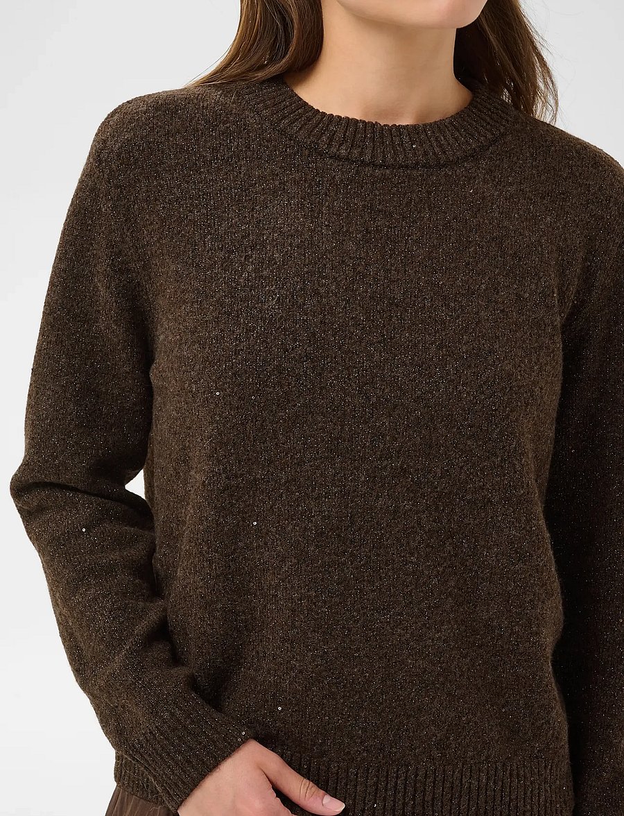 Saint Tropez - NovaSZ LS Pullover - striktrøjer - chocolate brown melange - 5