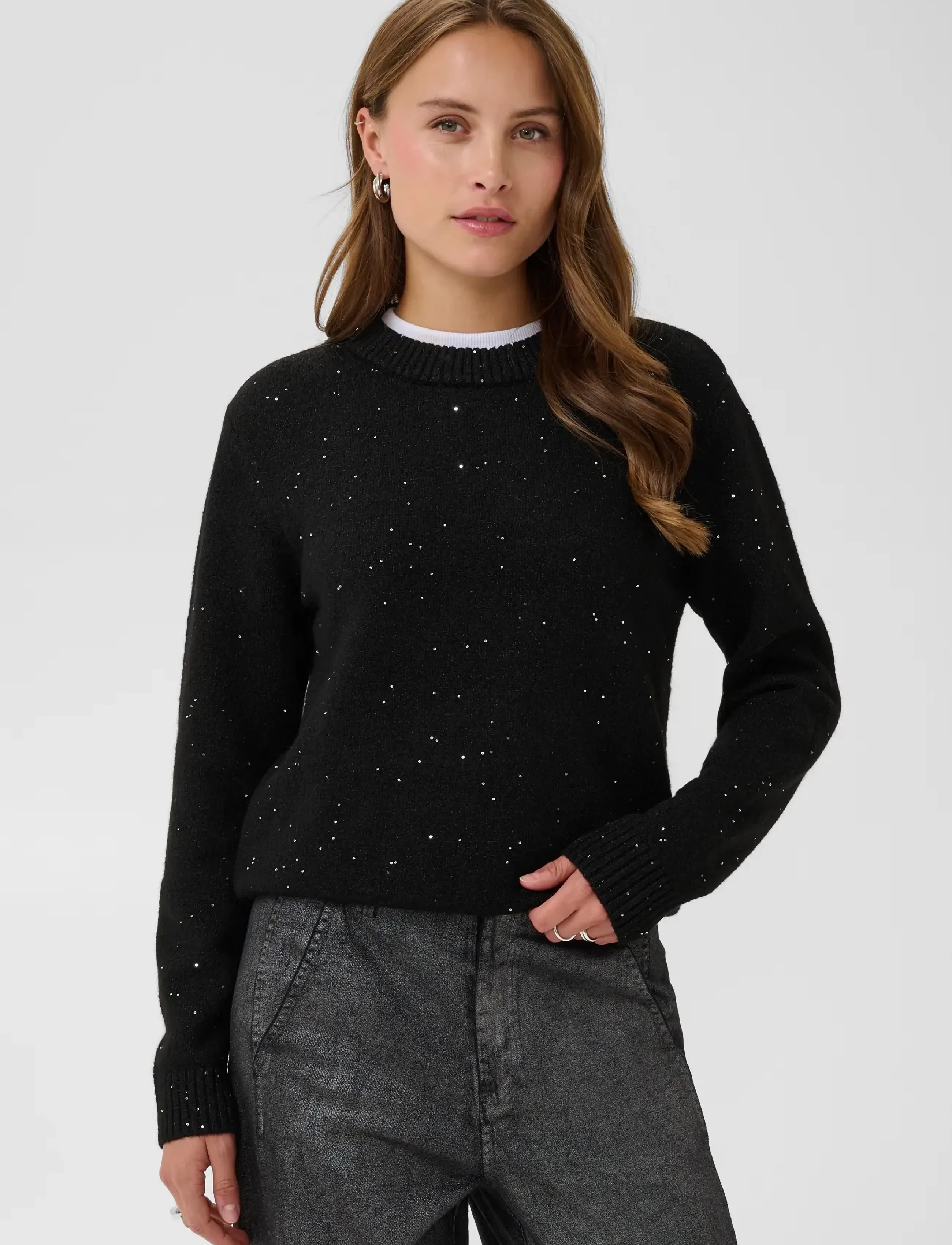 Saint Tropez - NovaSZ LS Pullover - höstkläder - black melange - 0