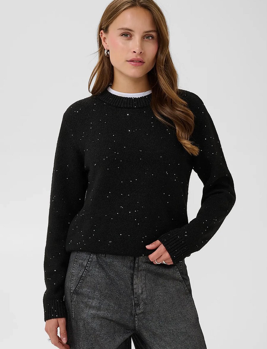 Saint Tropez - NovaSZ LS Pullover - pullover - black melange - 0