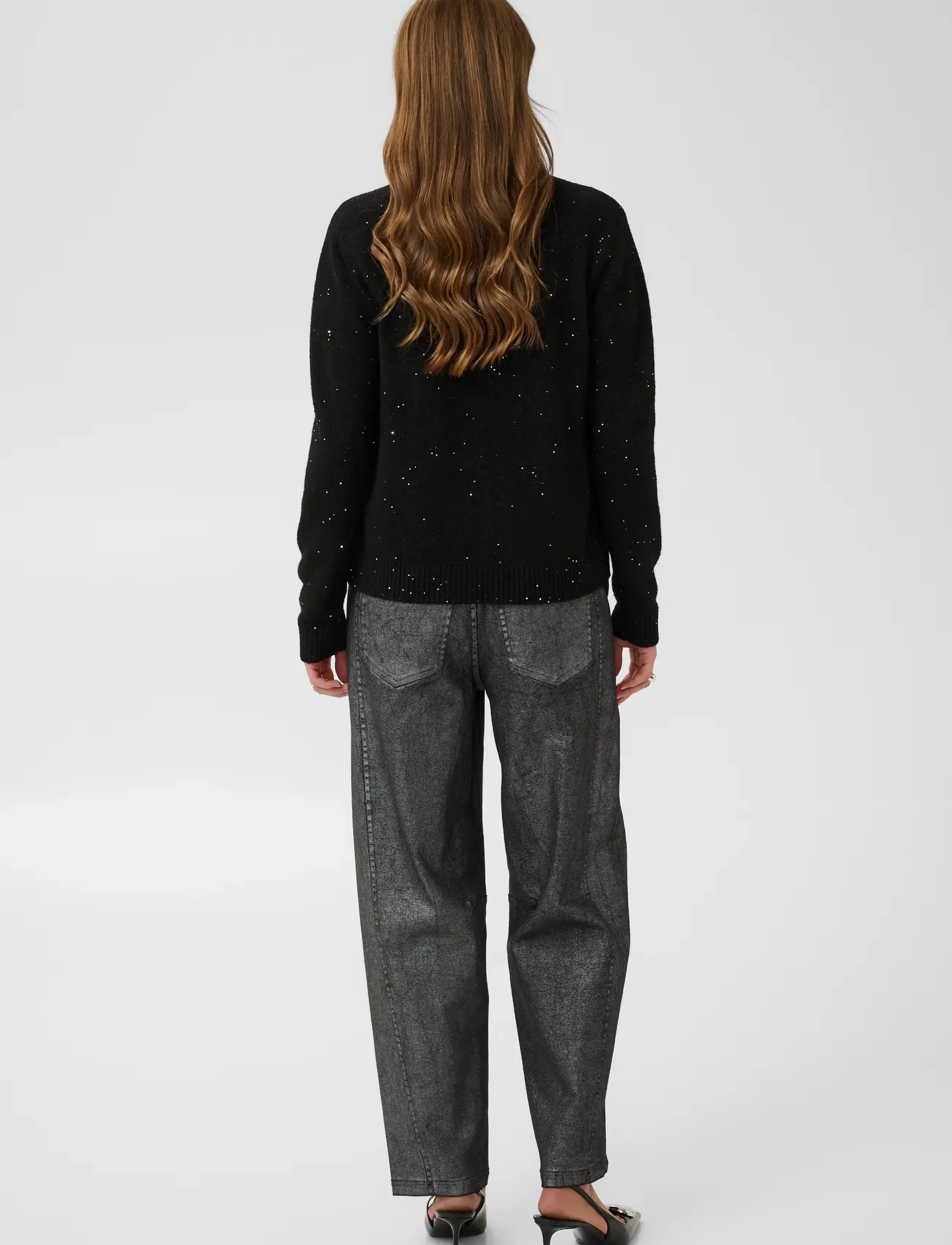 Saint Tropez - NovaSZ LS Pullover - höstkläder - black melange - 4
