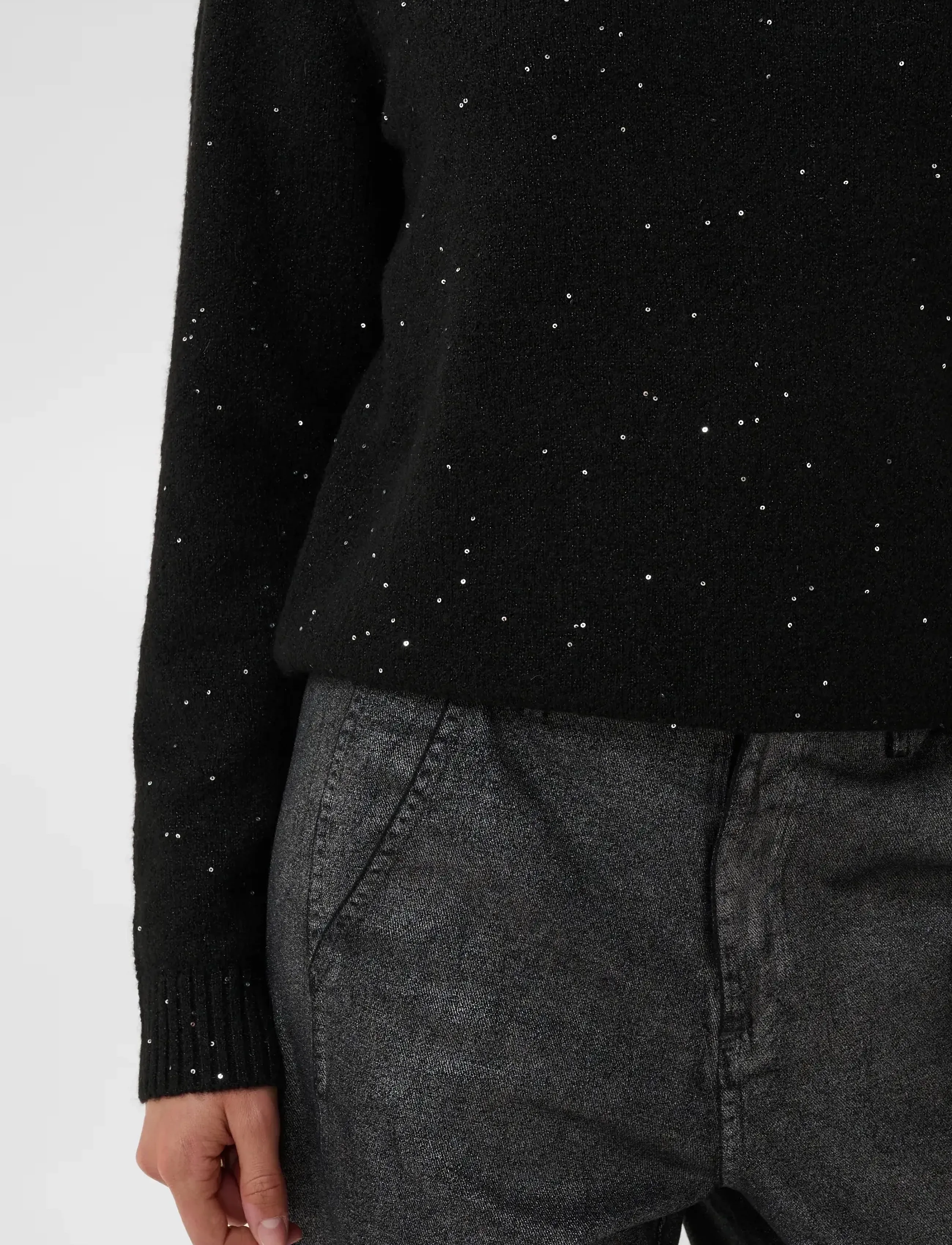 Saint Tropez - NovaSZ LS Pullover - höstkläder - black melange - 5