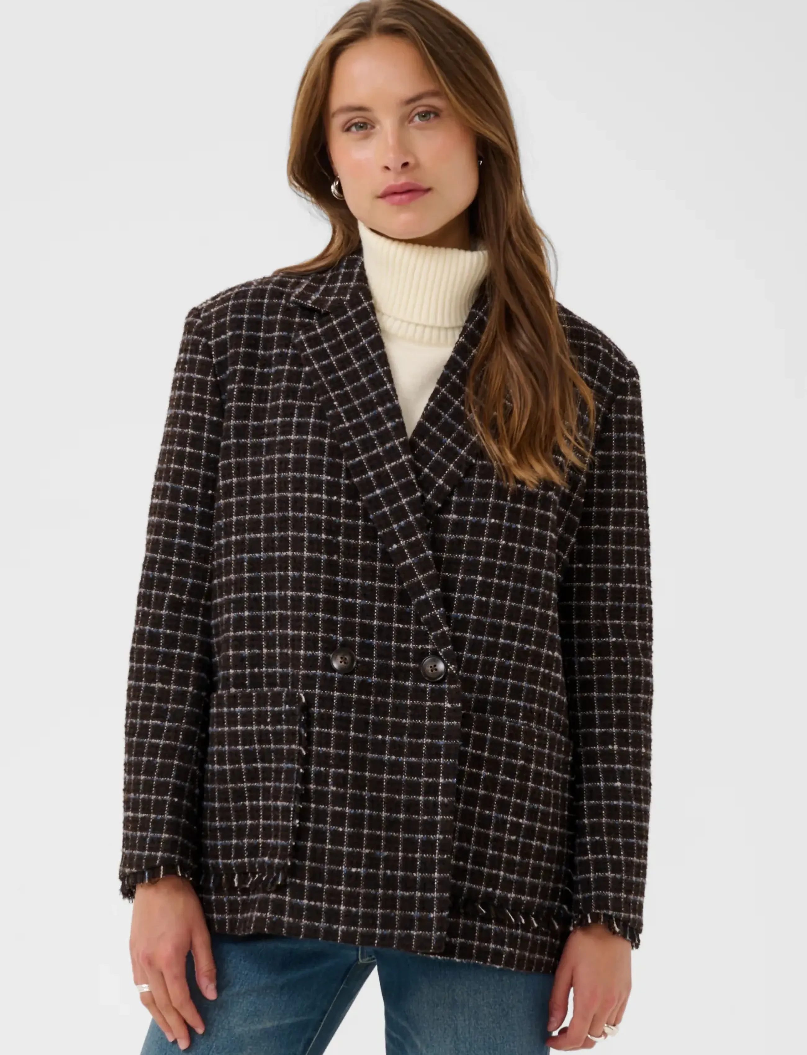 Saint Tropez UttaSZ Coat - Kläder - CHOCOLATE BROWN / brown