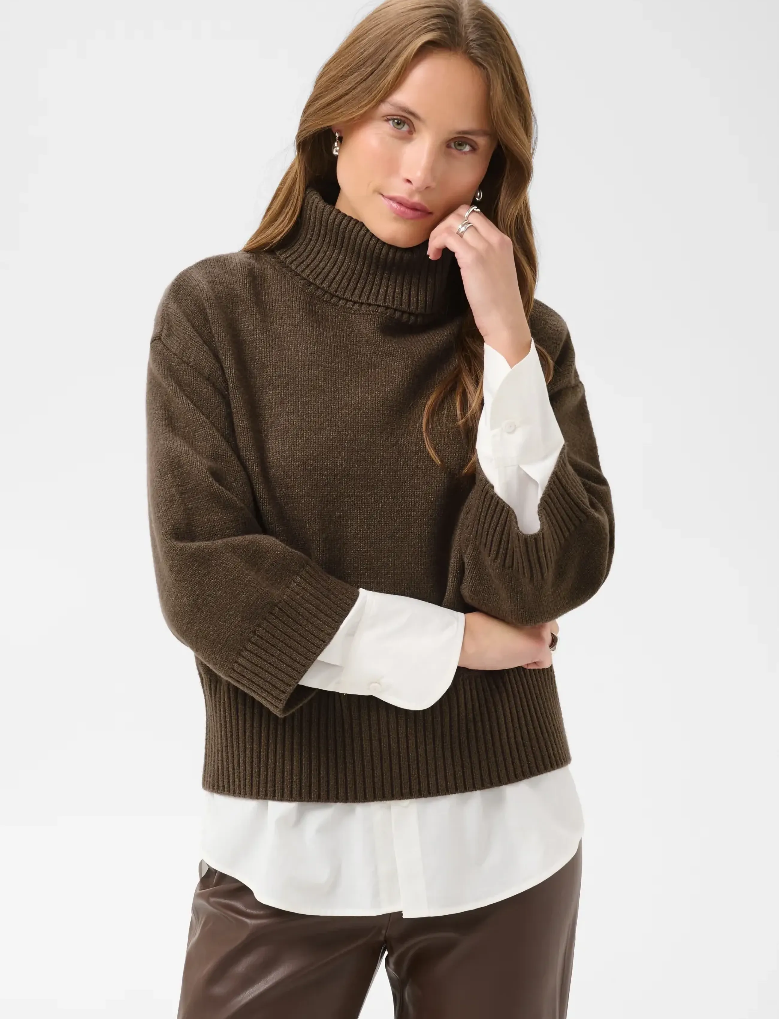 Saint Tropez - UminaSZ Pullover - jumpers - chocolate brown melange - 0