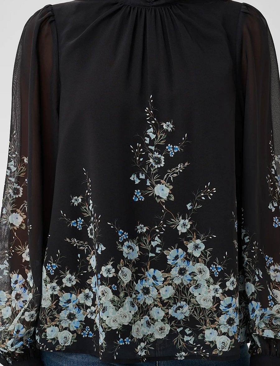 Saint Tropez - UrsanneSZ Blouse - langärmelige blusen - black luna roses - 5