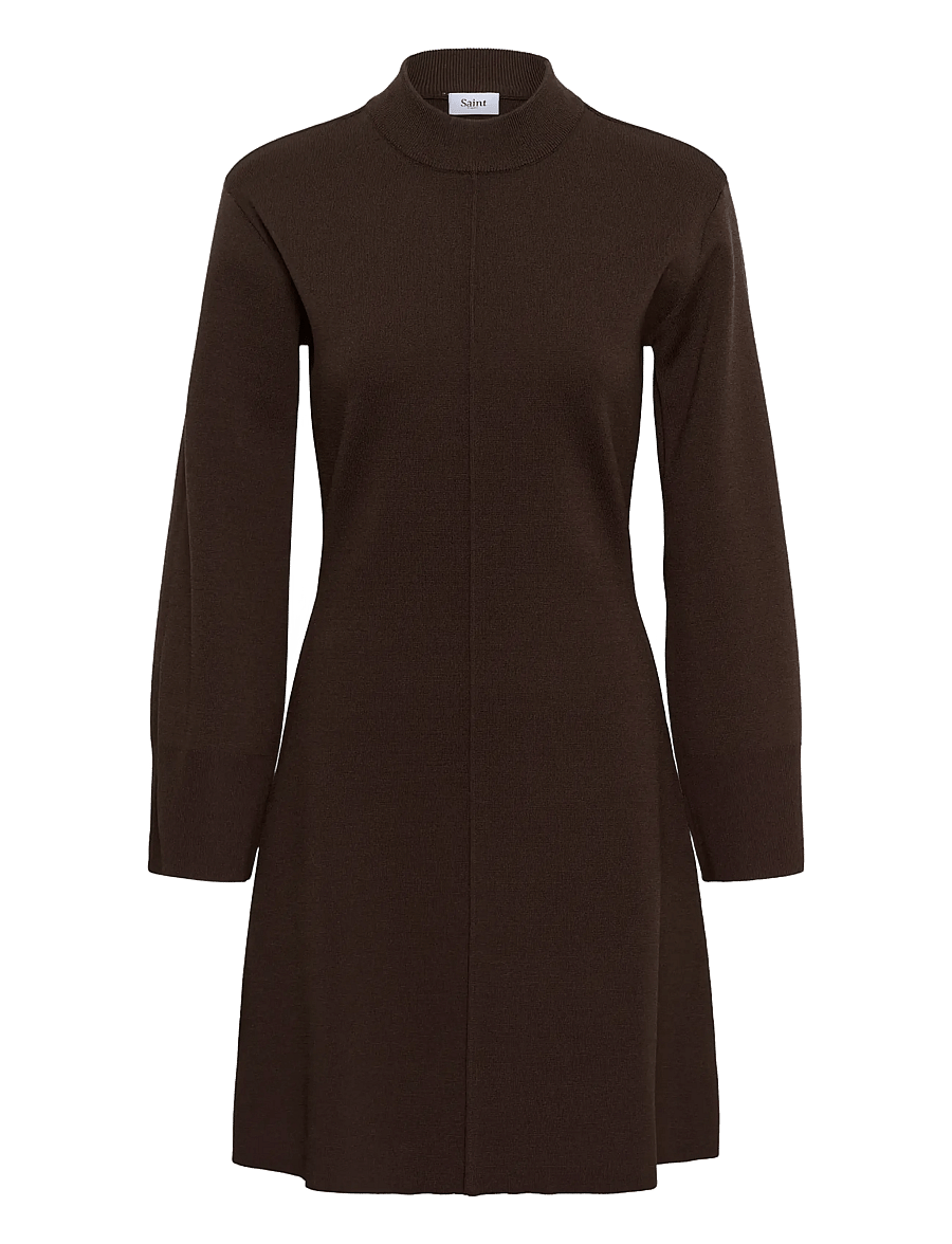 Saint Tropez - UzdinaSZ Knit Dress - strickkleider - chocolate brown - 1