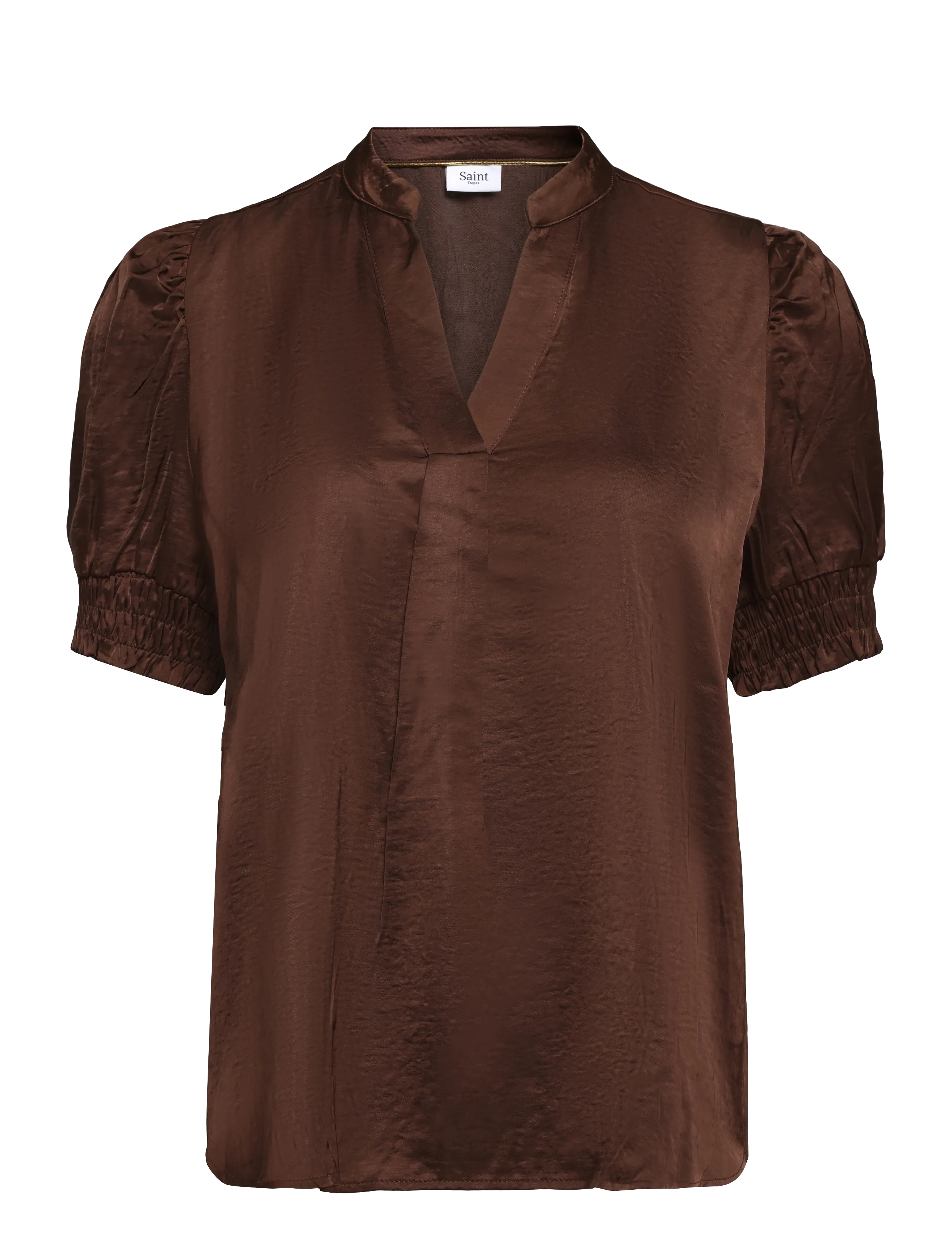 Saint Tropez PananSZ SS Blouse - Kortærmede bluser - MAJOR BROWN / brown