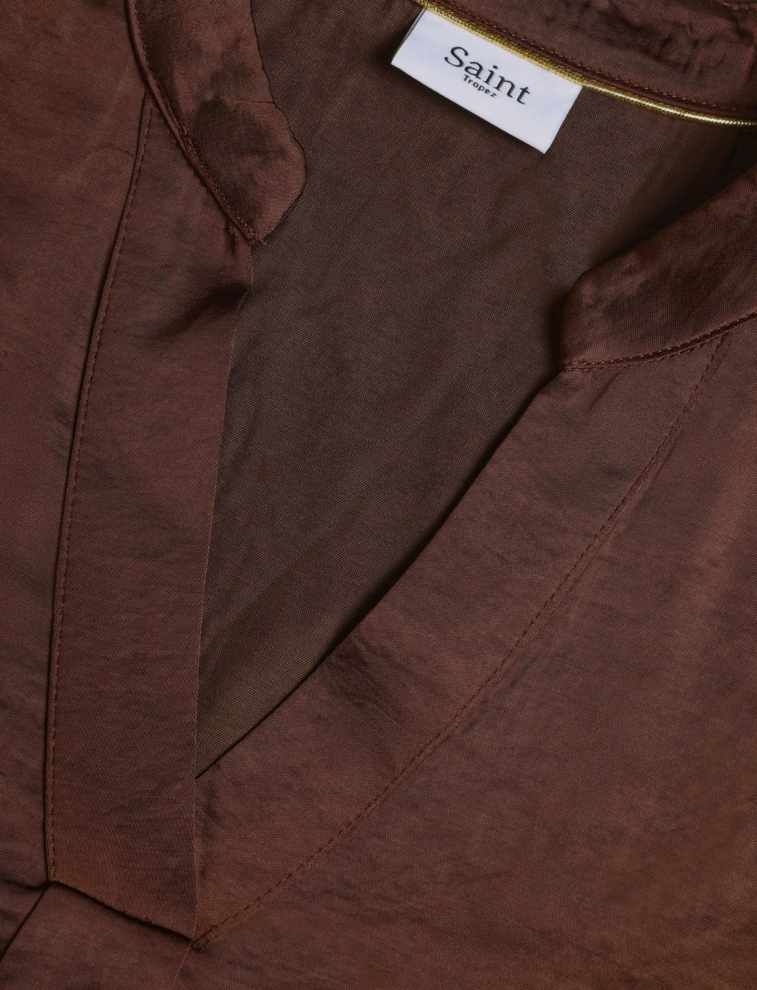 Saint Tropez - PananSZ SS Blouse - kortærmede bluser - major brown - 2