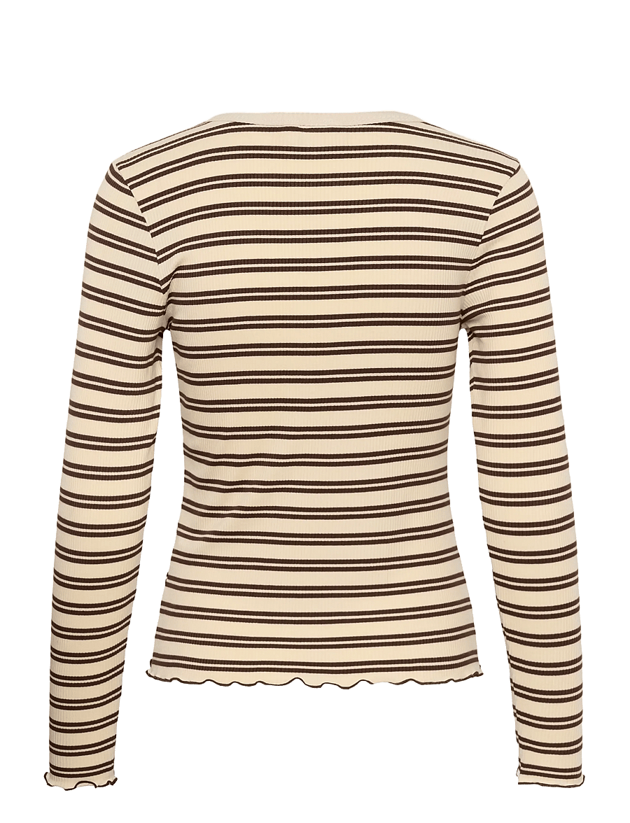Saint Tropez - OlaliaSZ LS Striped Blouse - pullover - chocolate brown ice stripe - 2
