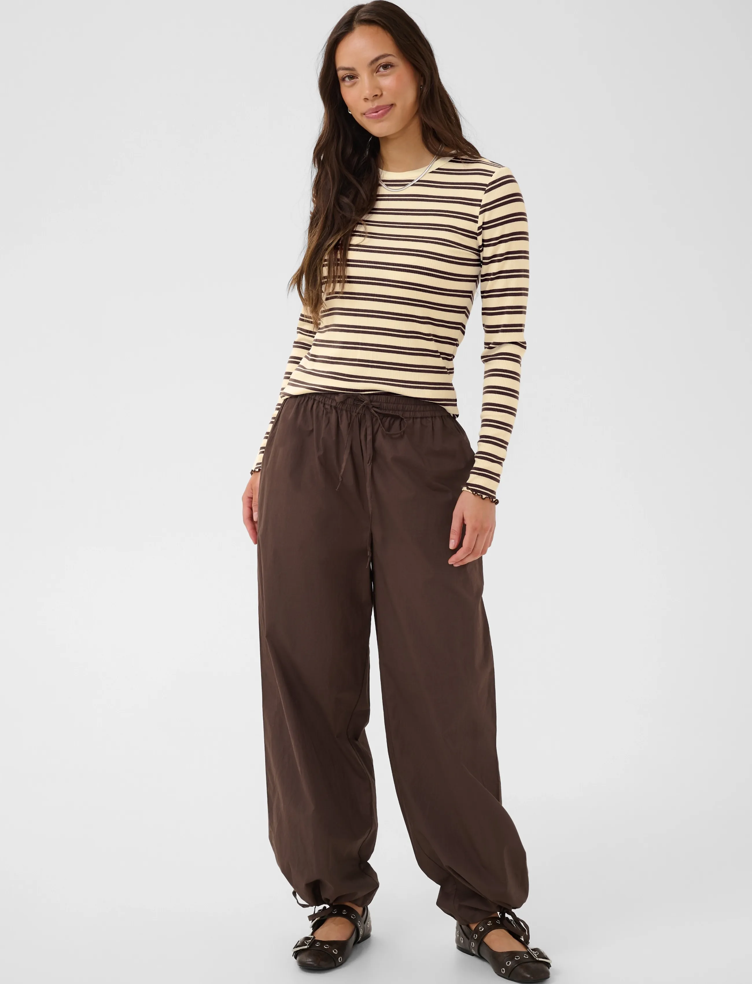 Saint Tropez - OlaliaSZ LS Striped Blouse - pullover - chocolate brown ice stripe - 3