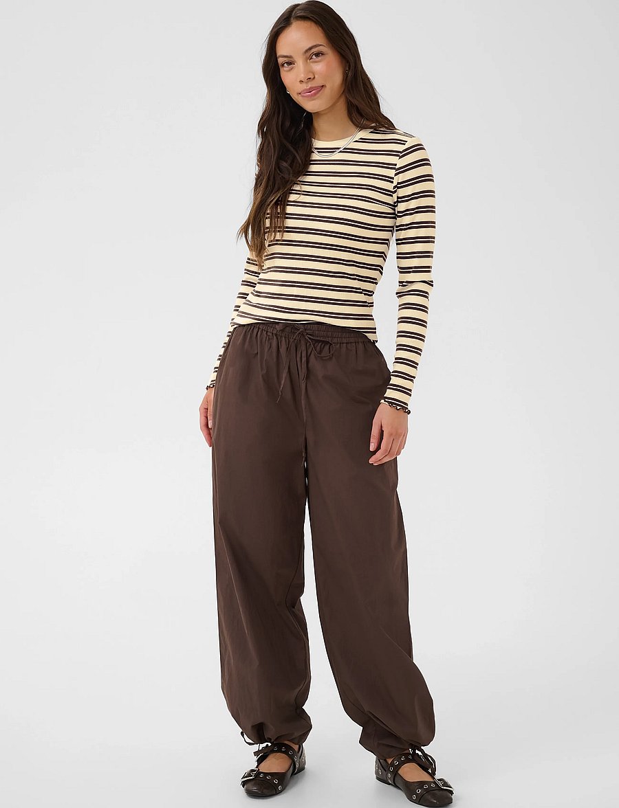 Saint Tropez - OlaliaSZ LS Striped Blouse - pullover - chocolate brown ice stripe - 3