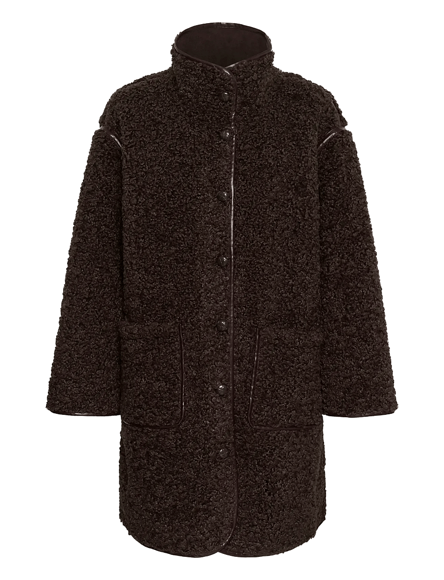 Saint Tropez - SamanthaSZ Long Jacket - kunstpelz - chocolate brown - 1