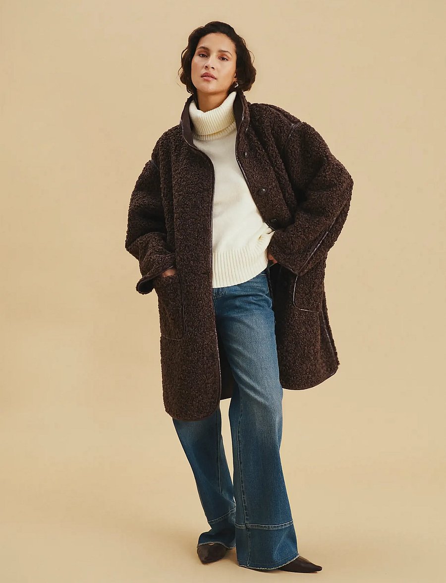 Saint Tropez - SamanthaSZ Long Jacket - kunstpelz - chocolate brown - 0