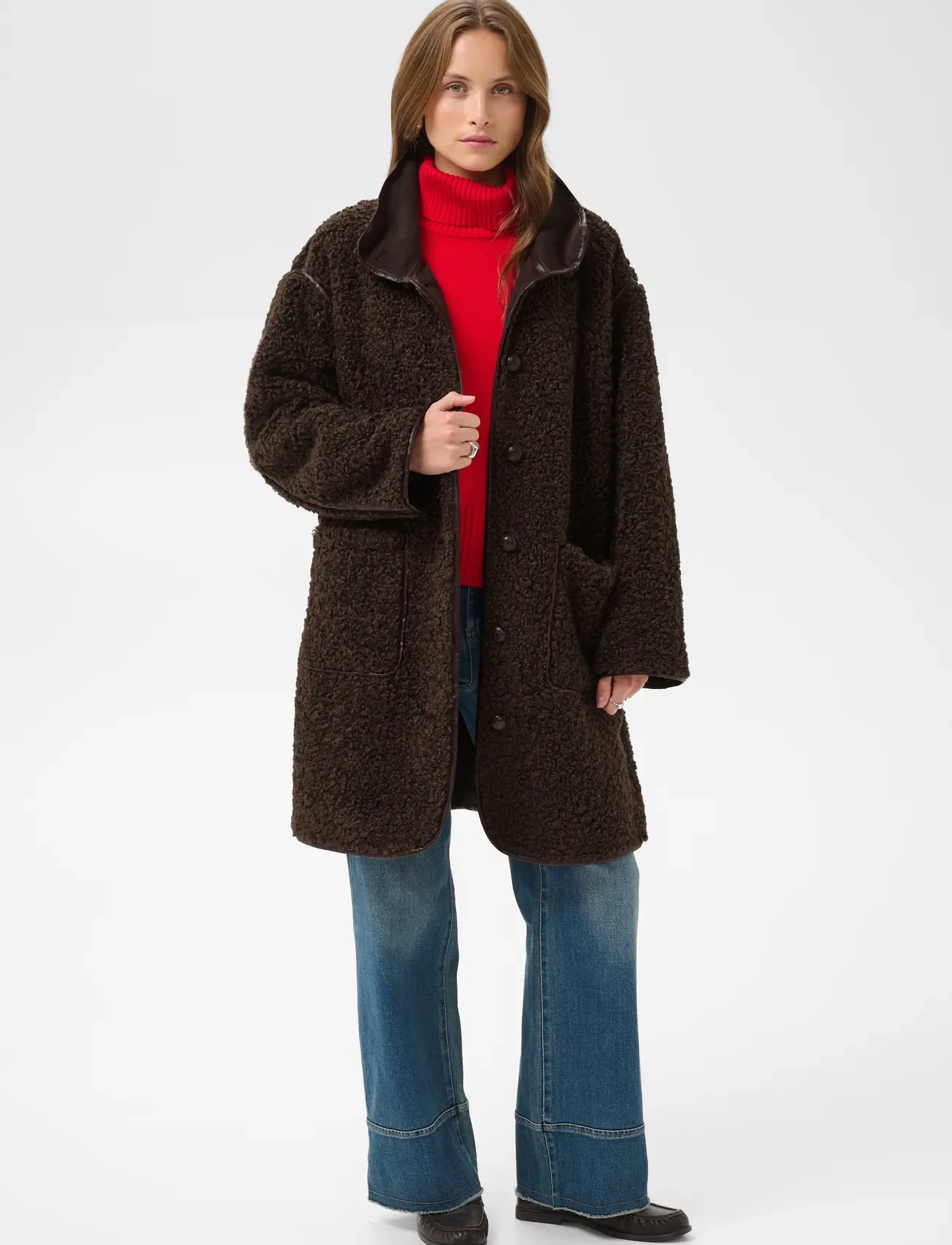 Saint Tropez - SamanthaSZ Long Jacket - kunstpelz - chocolate brown - 3