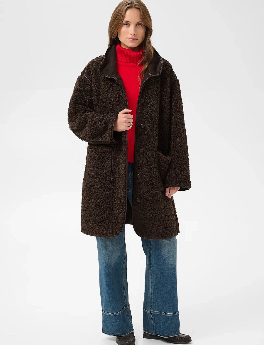 Saint Tropez - SamanthaSZ Long Jacket - kunstpelz - chocolate brown - 3