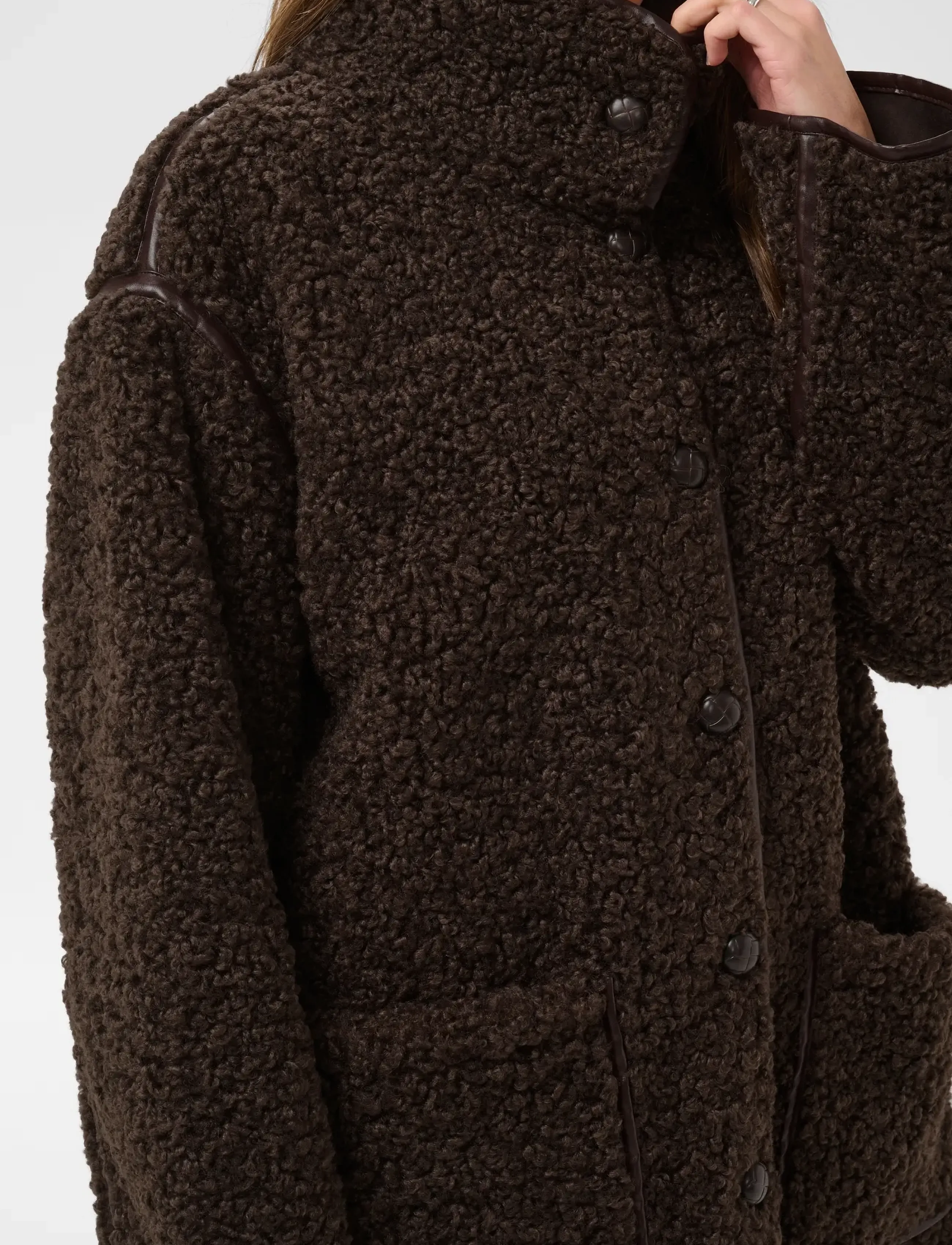 Saint Tropez - SamanthaSZ Long Jacket - kunstpelz - chocolate brown - 5