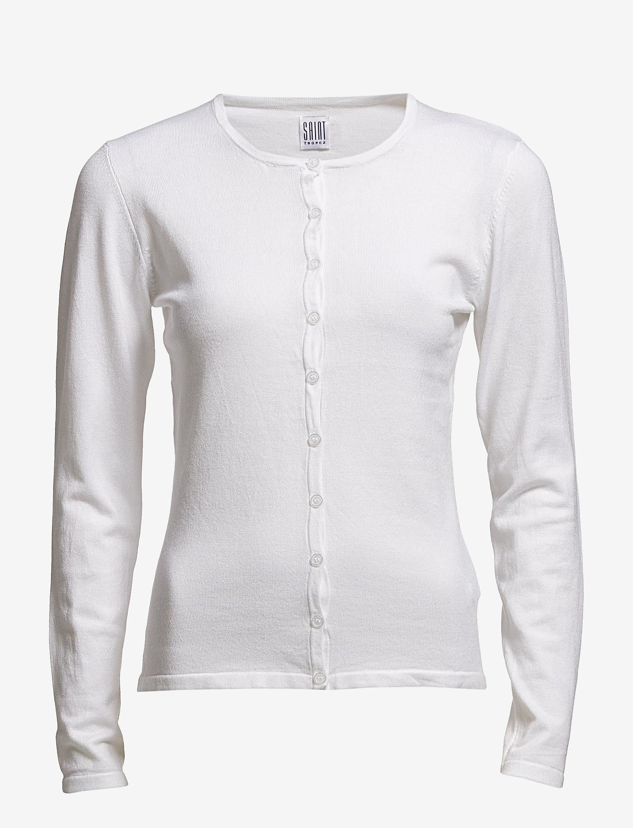 Saint Tropez - VIS/ELA L/S CARDIGAN R-NECK - white - 0