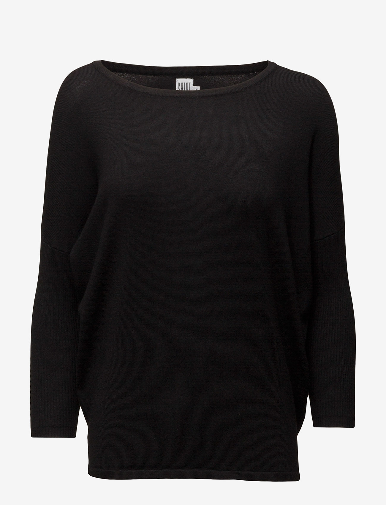 Saint Tropez A2561, MilaSZ R-Neck Pullover - Riided - BLACK / black