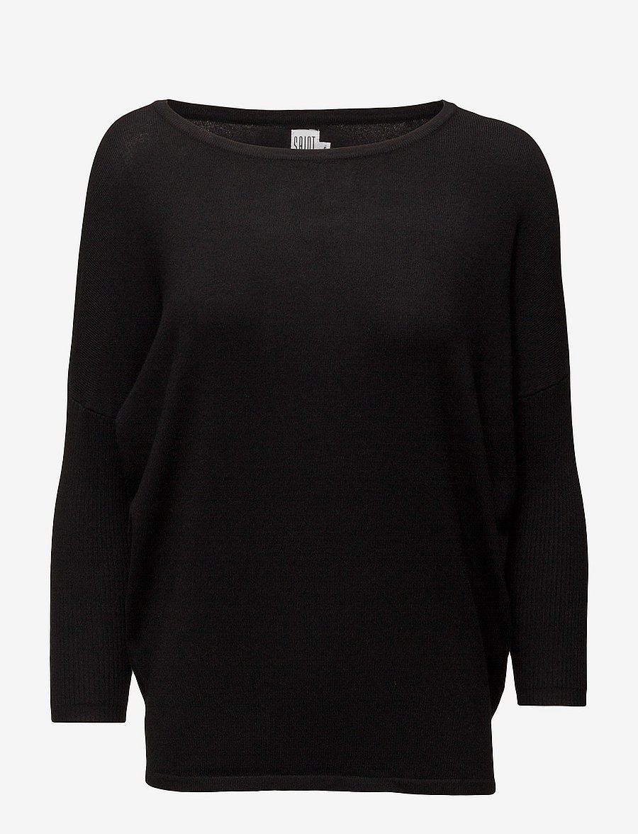 Saint Tropez - A2561, MilaSZ R-Neck Pullover - pullover - black - 1