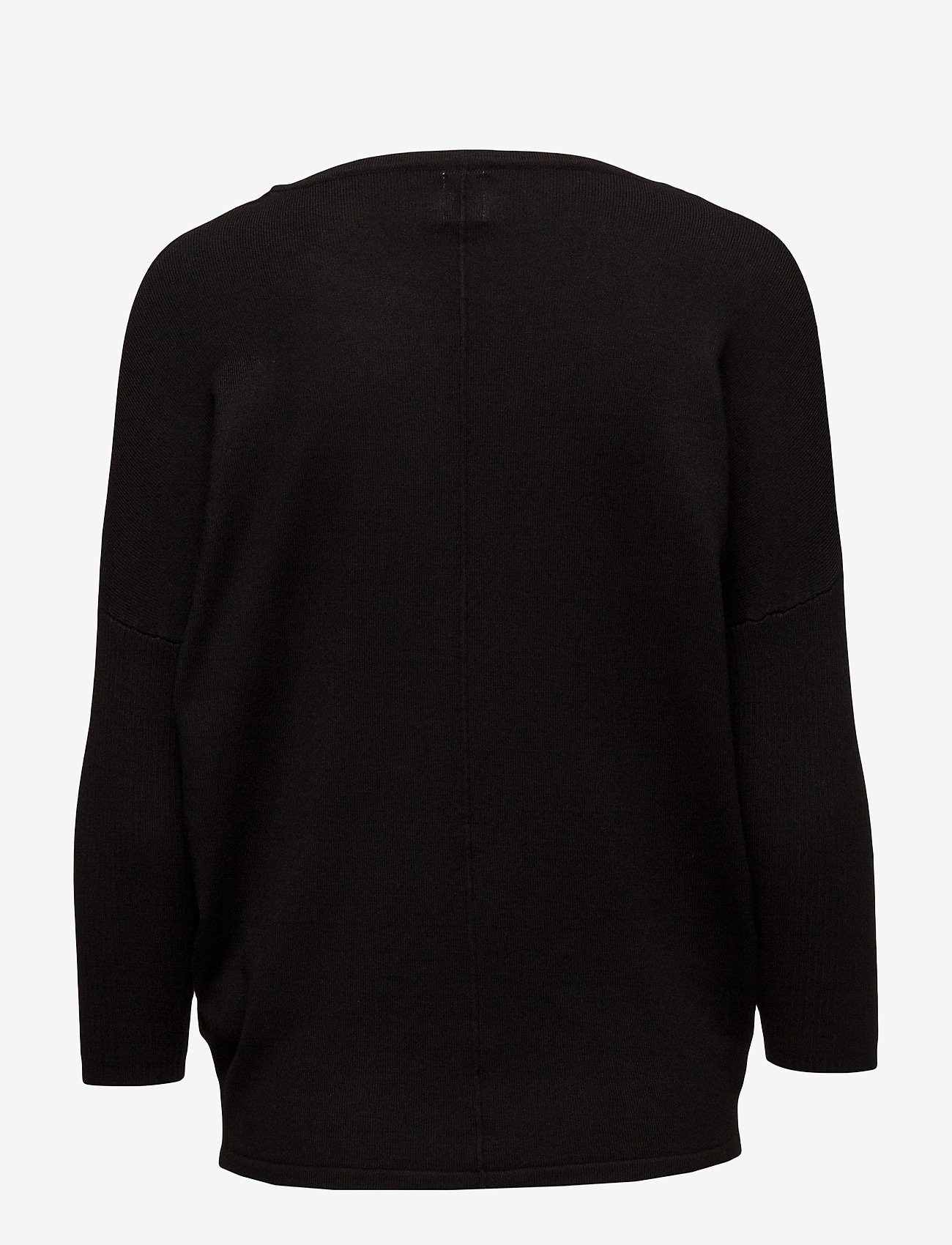 Saint Tropez - A2561, MilaSZ R-Neck Pullover - strikkegensere - black - 2