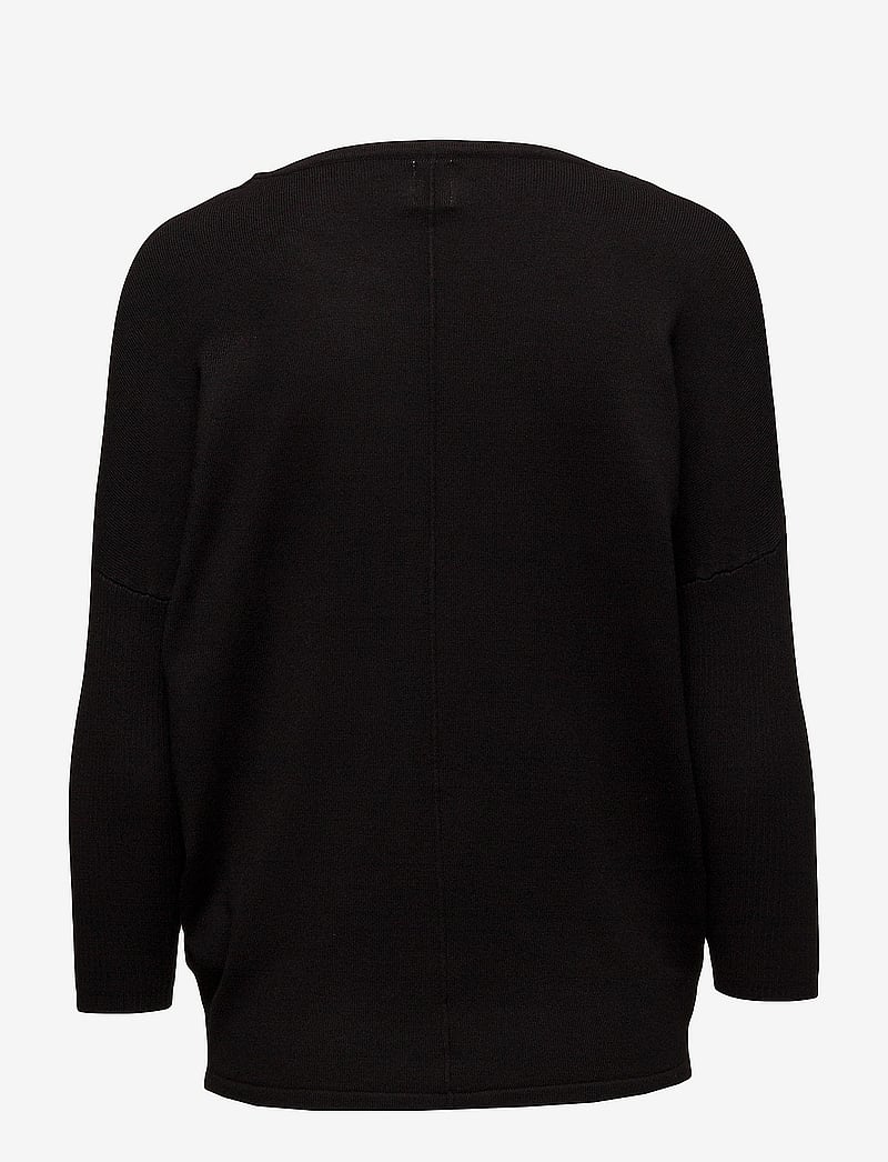 Saint Tropez - A2561, MilaSZ R-Neck Pullover - strikkegensere - black - 2