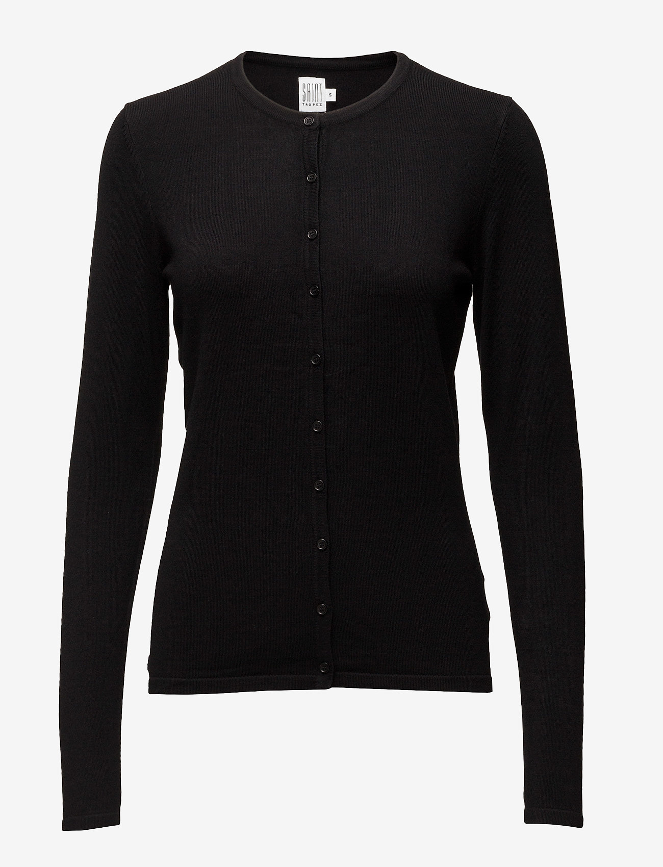 Saint Tropez - A8661, MilaSZ R-Neck Cardigan - cardigans - black - 2