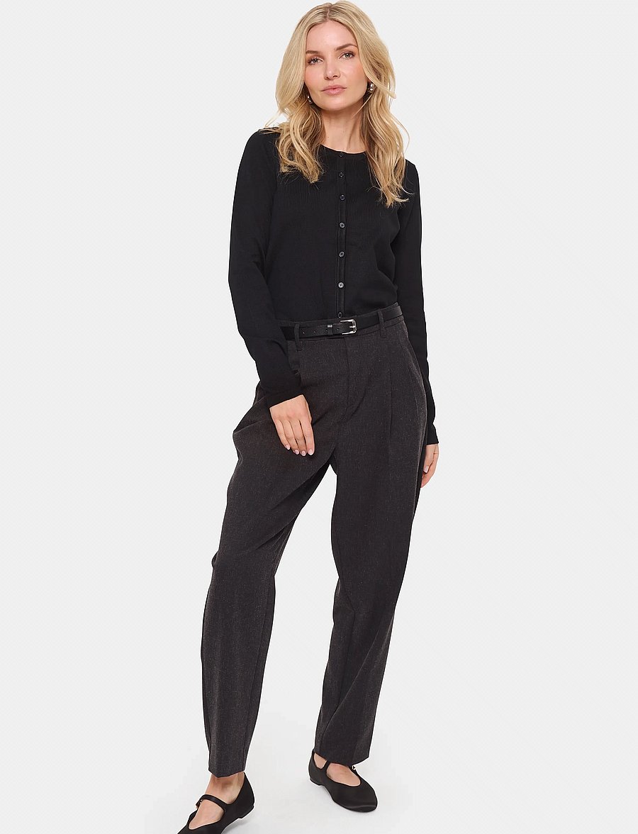 Saint Tropez - A8661, MilaSZ R-Neck Cardigan - cardigans - black - 0