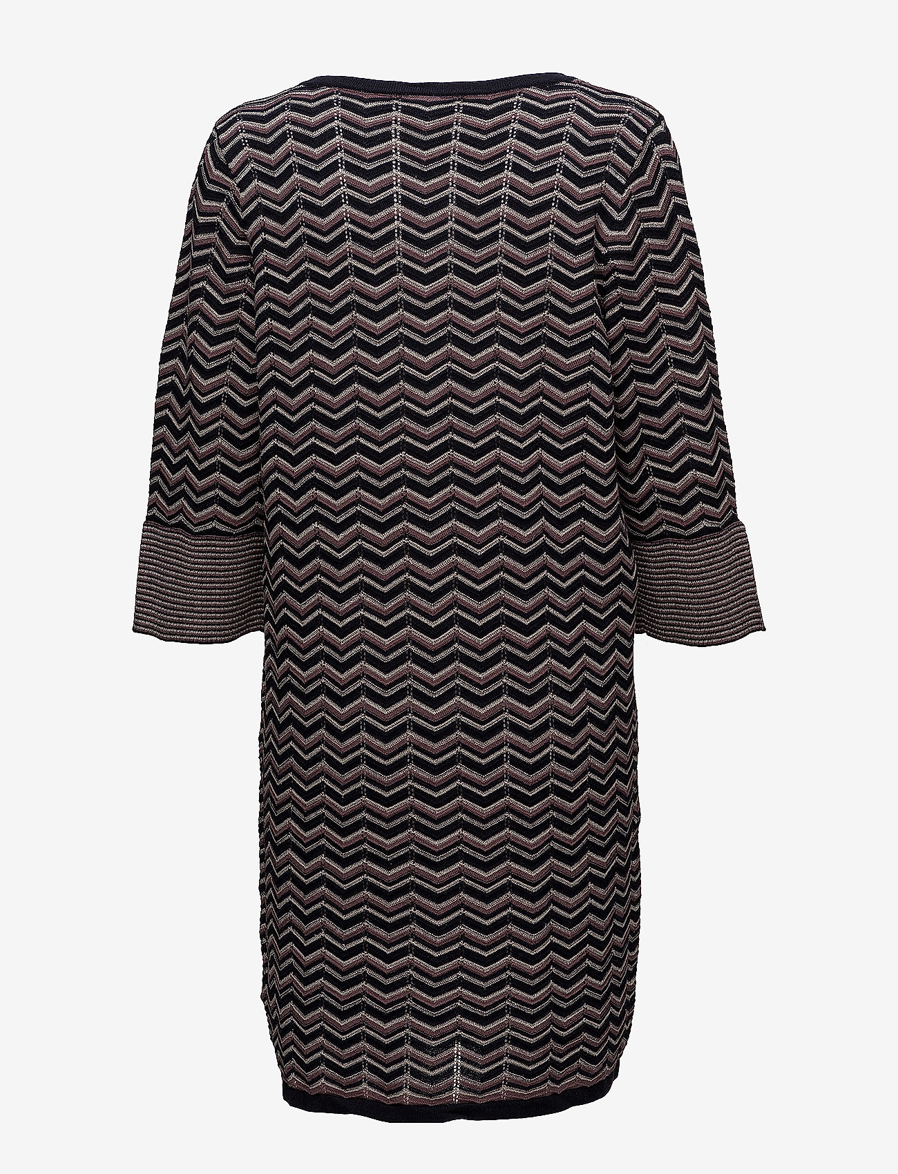 Saint Tropez - WAVE PATTERN KNIT DRESS - efterårstøj - bl deep - 1