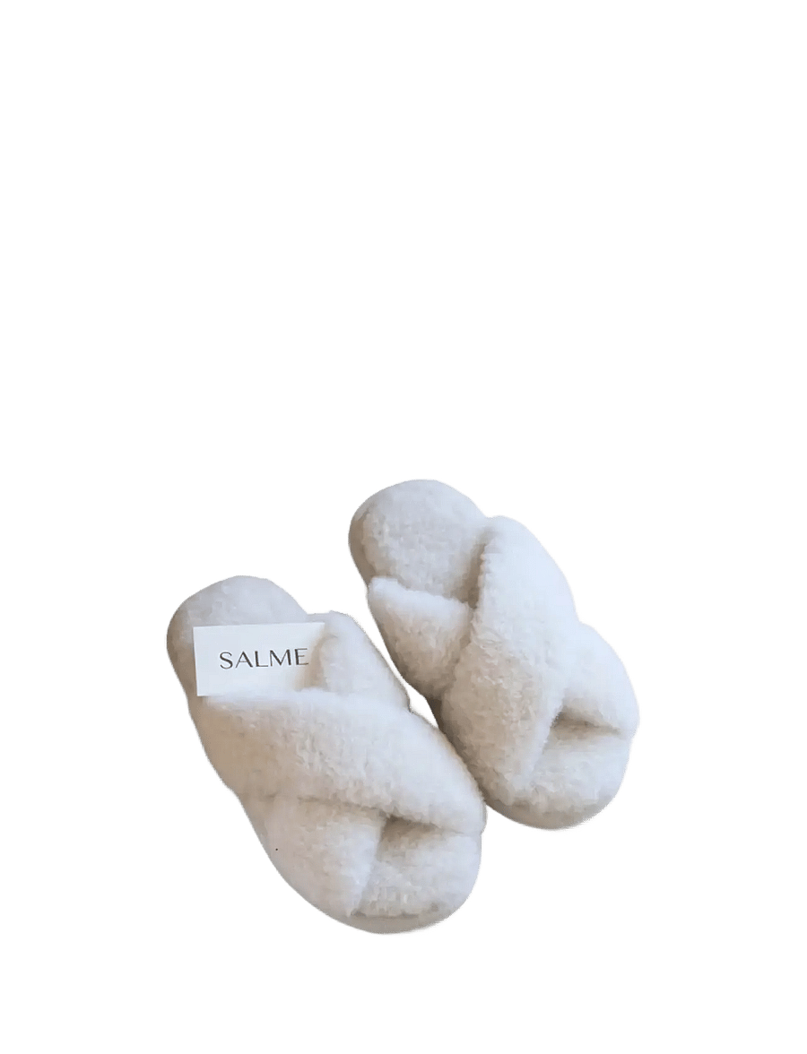 Salme Linen - Melange Slippers - hausschuhe - ivory - 1
