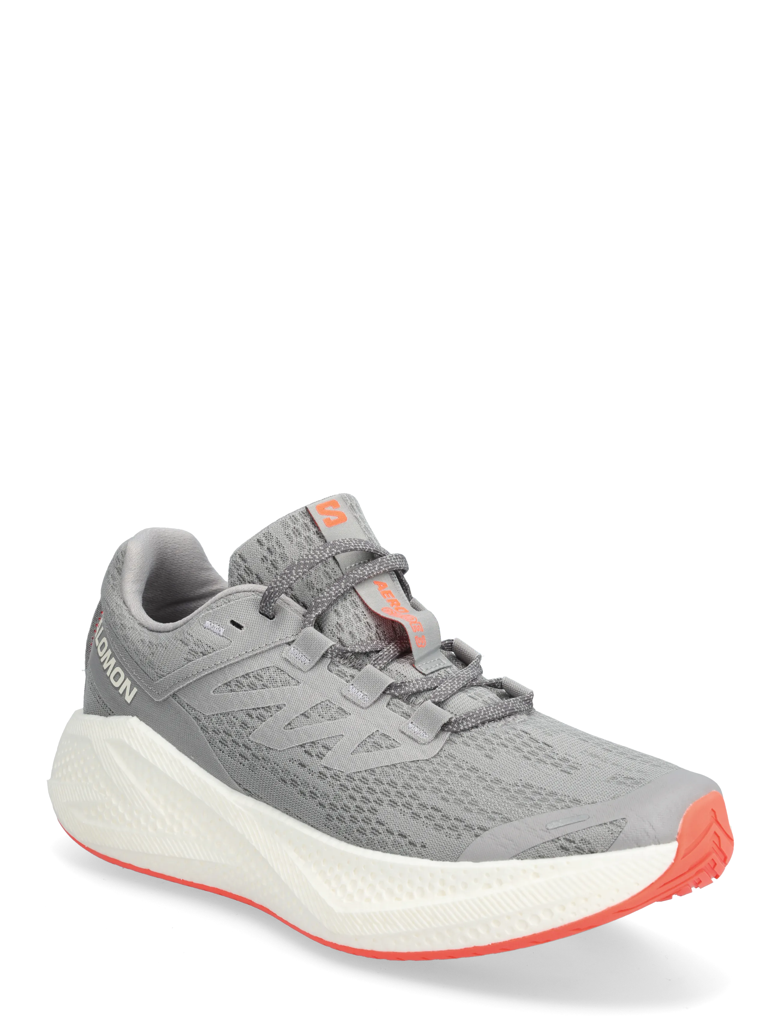 Salomon AERO GLIDE 3 - Spordijalatsid - ALLOY / VANILLA ICE / NEON FLAME / grey