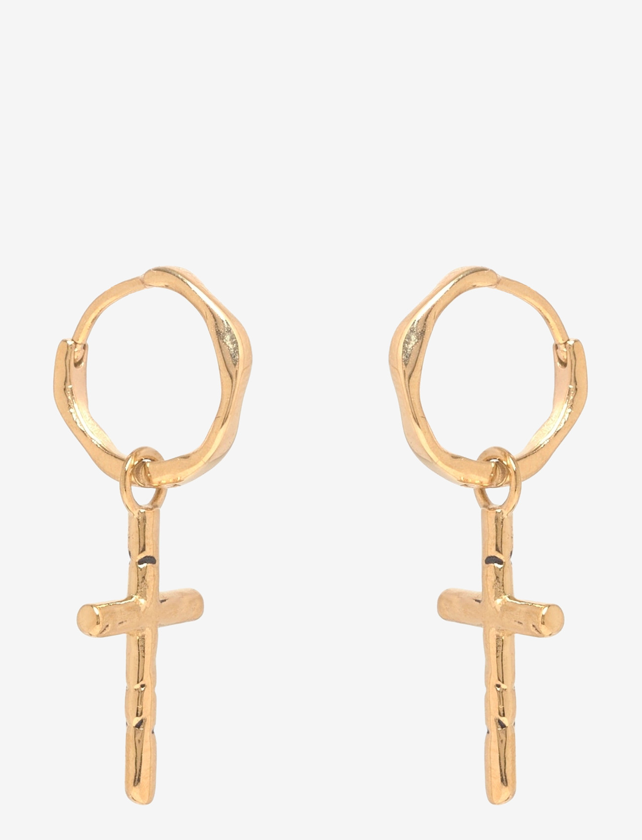 Samie - Cross - Earrings Gold-plated - laveste priser - gs - 0