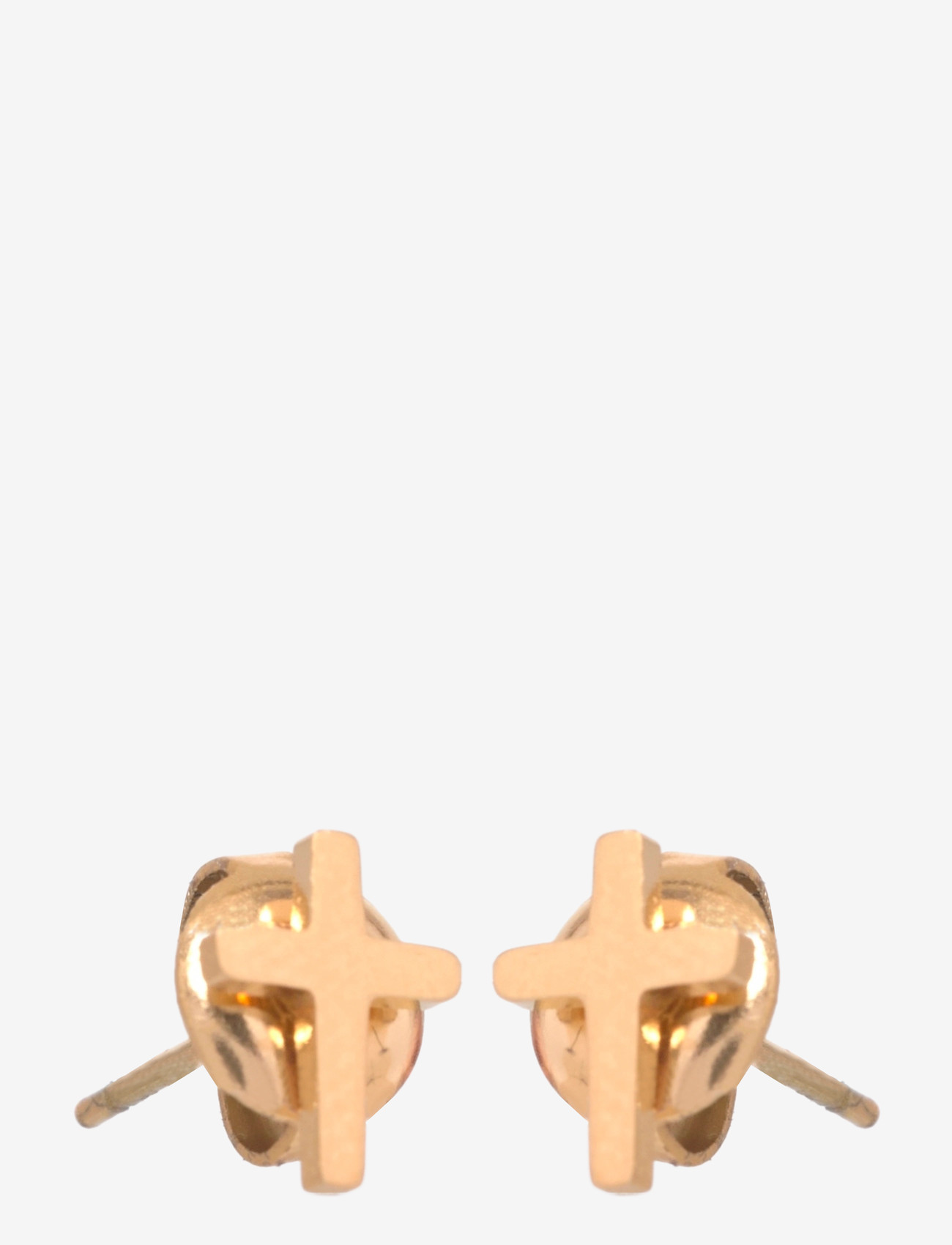 Samie - Cross - Earstuds Gold-plated Steel - Øreringe - gs - 0
