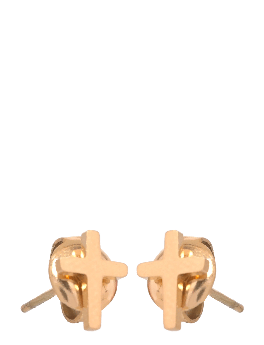 Samie - Cross - Earstuds Gold-plated Steel - Örhängen - gs - 0