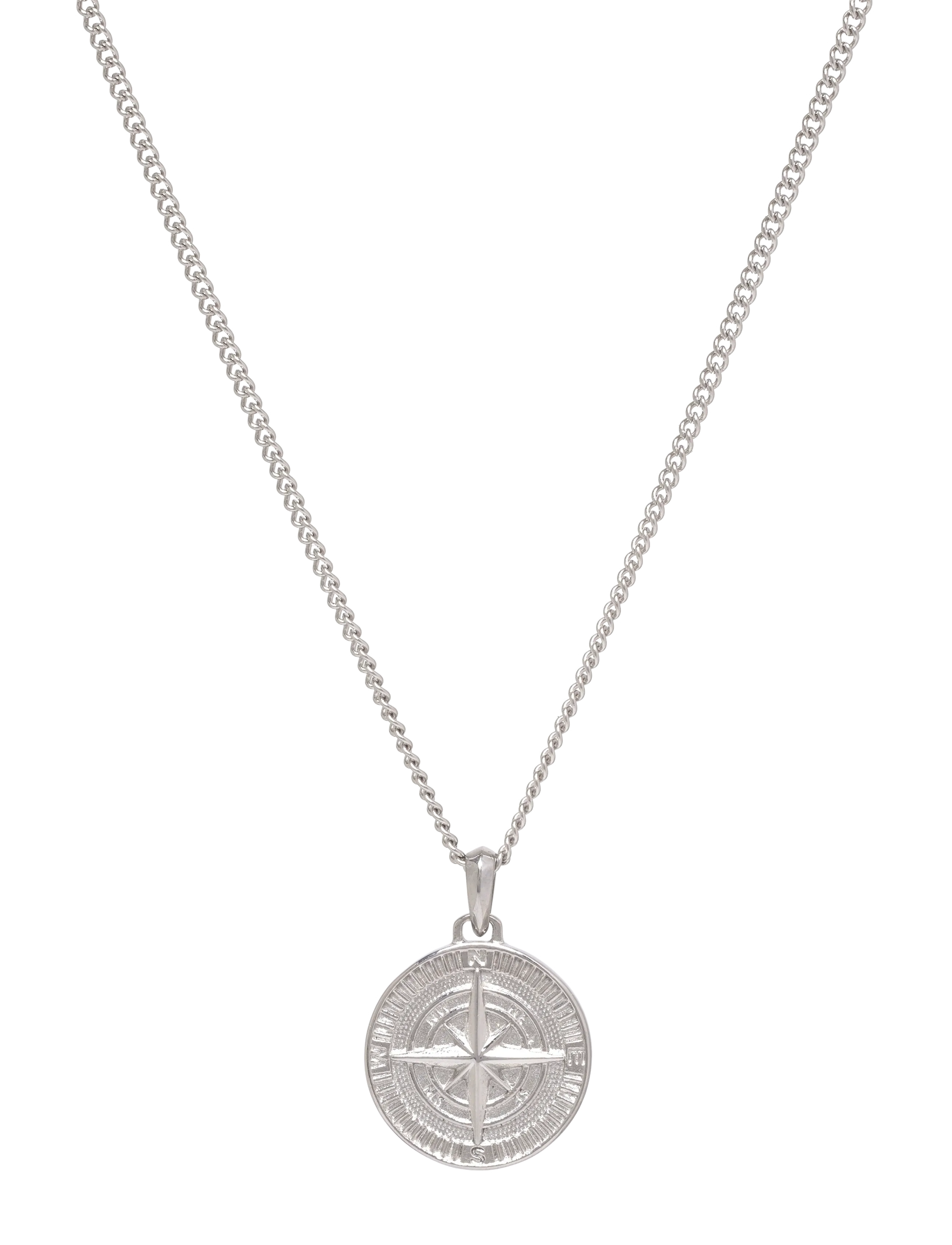 Samie Compas - Necklace with medallion Steel - Halsketten - SWS / silver