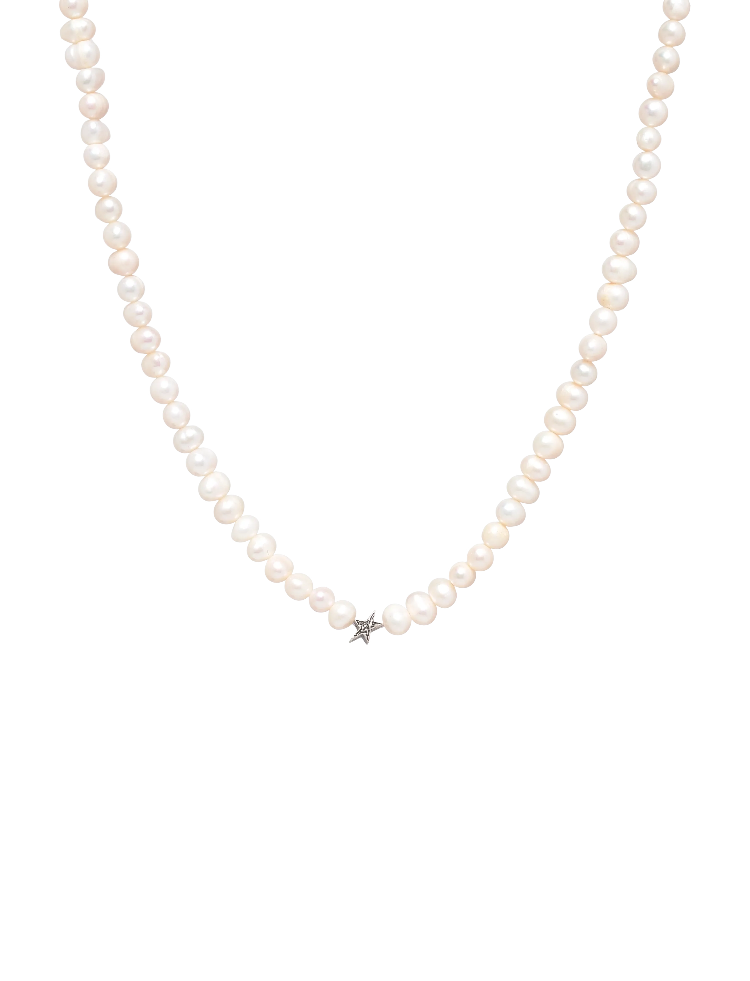 Samie Christopher Stampe x Samie - Necklace Matt Steel - Necklaces - SWS / white