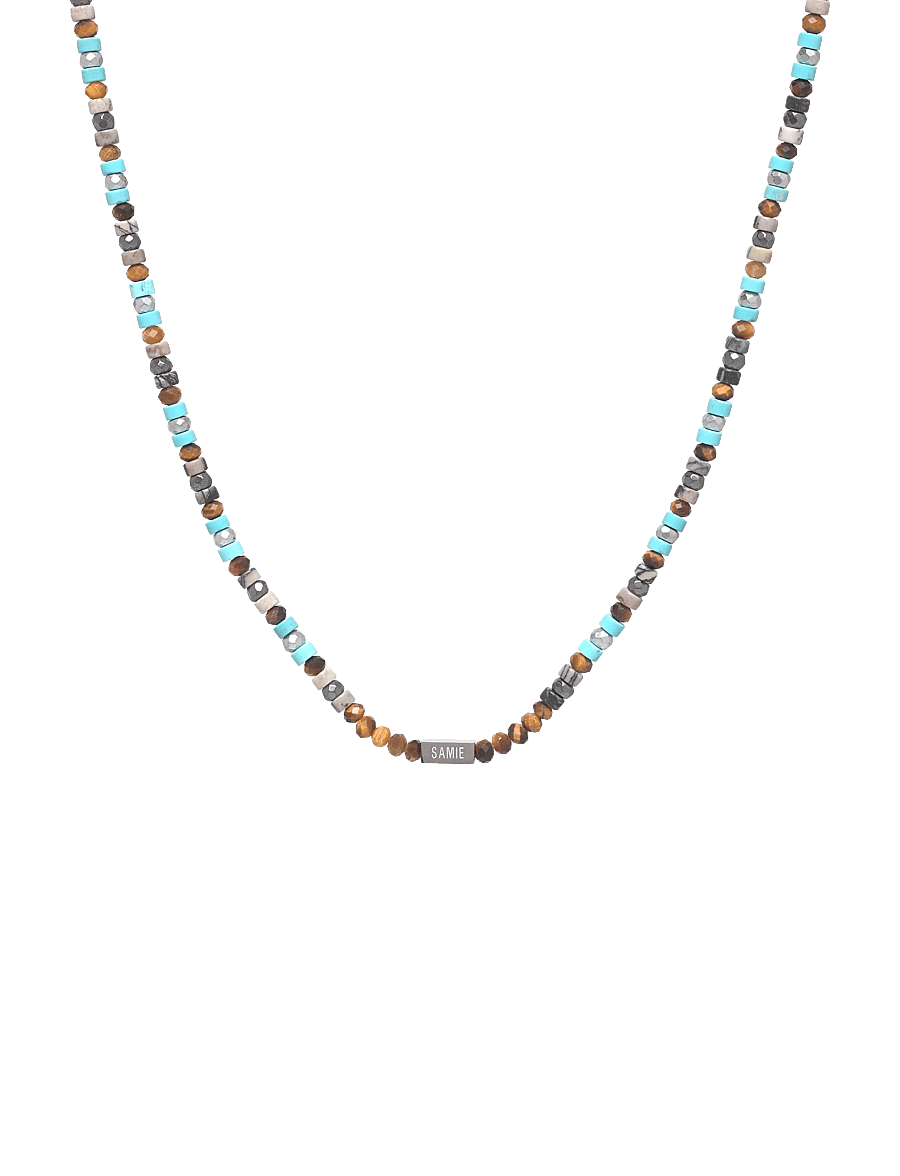 Samie - Mathias - Necklace with stone beads in turquoise - halsband - sws - 0