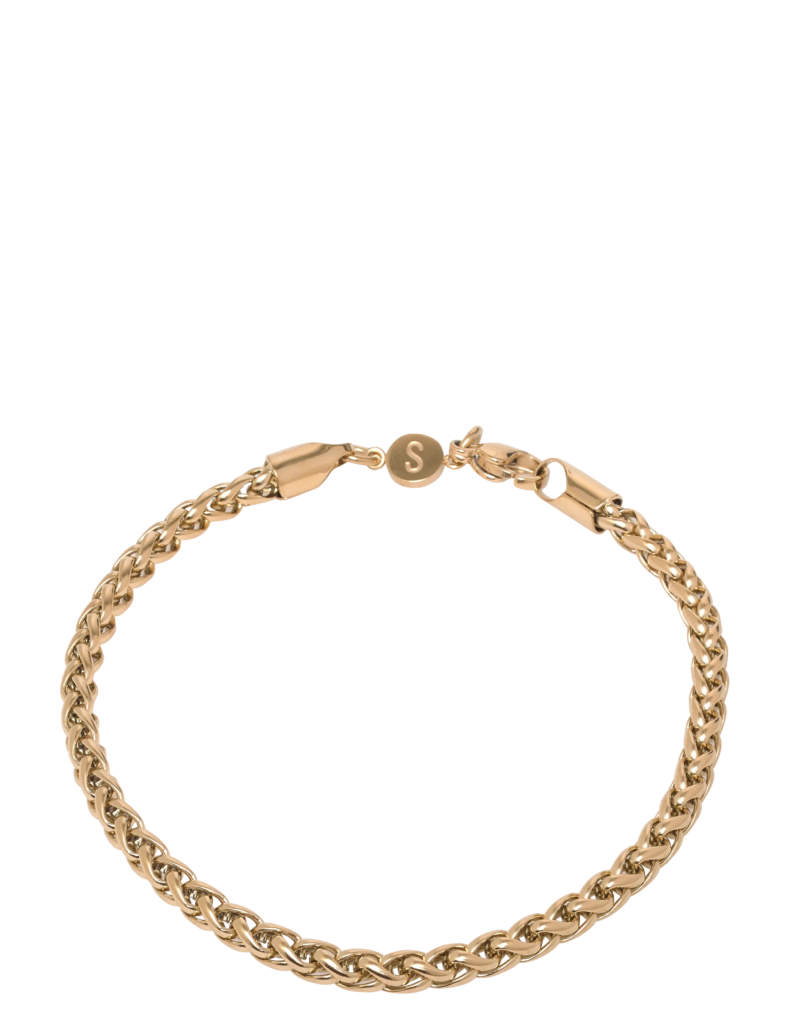 Samie Curb Chain Bracelet Gold-Plated, Mænd, Panserkæde Armbånd, Guld, Str: 21