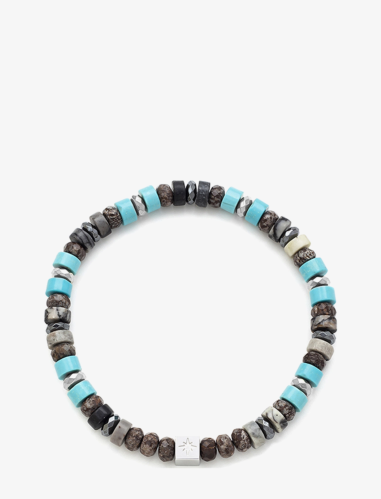 SAMIE Matheo - Armband With Stone Beads In Turquoise Schwarz - 17 Cm - Damen