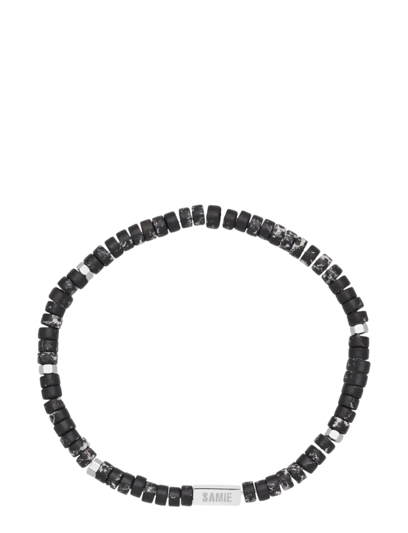Samie Evolution Slim Bracelet With Black Beads, 17, Jewellery, Schwarz - Bracelets, Männerswear