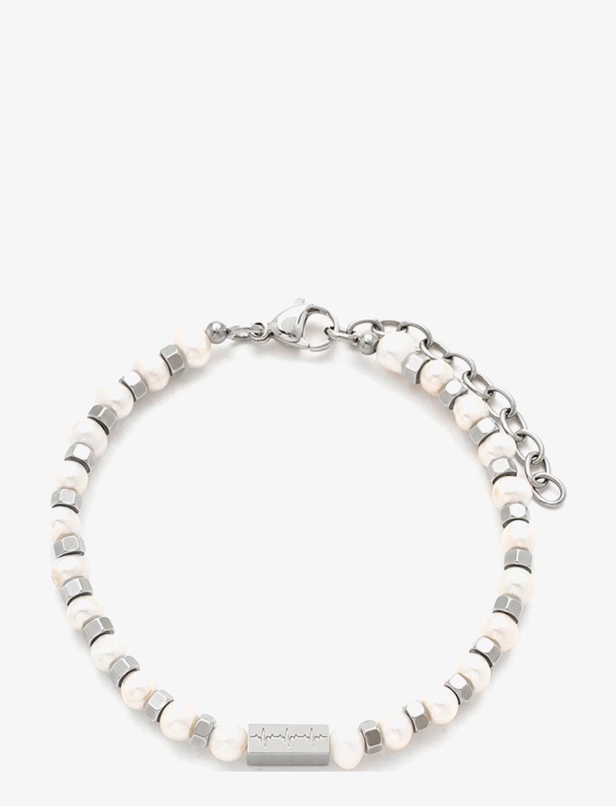 Samie - Samie - Bracelet in white and steel - armbänder - sws - 1