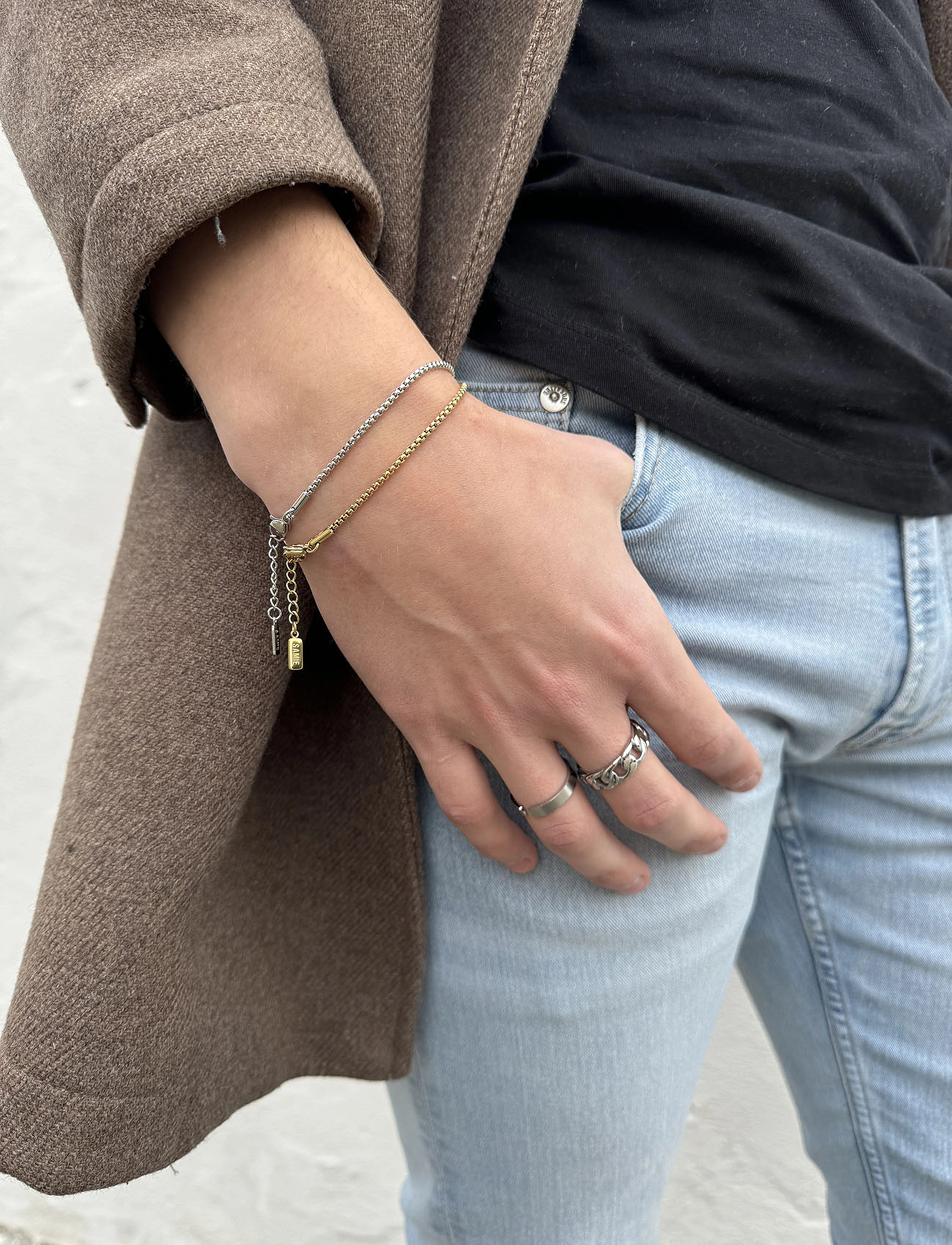 Samie Basic Chain Bracelet, One Size, Jewellery, Silber - Bracelets, Männerswear