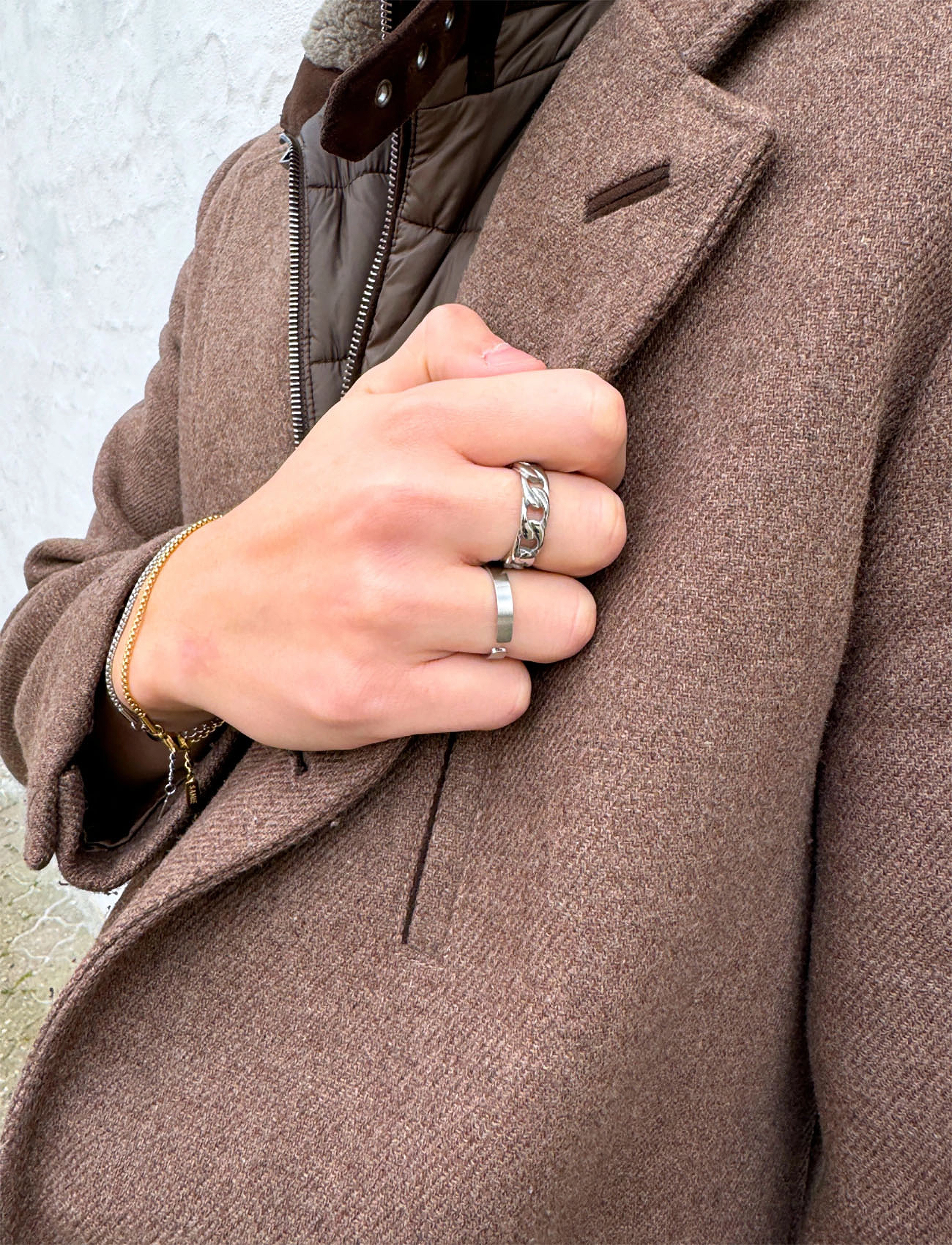Samie Panzer Ring, 64, Jewellery, Silber - Rings, Männerswear